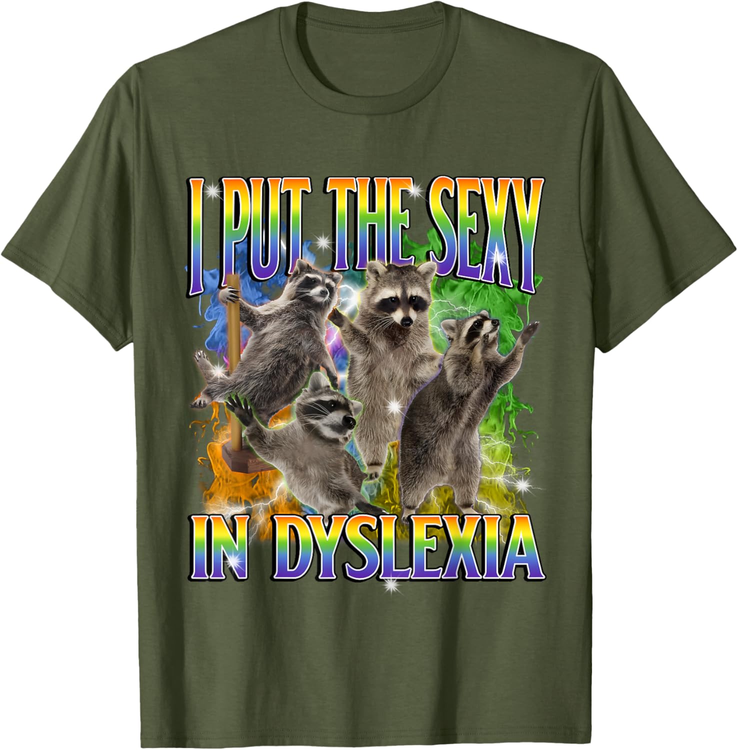 Funny Dyslexia Raccoon Meme T-Shirt – Unique and Unhinged Style - 24