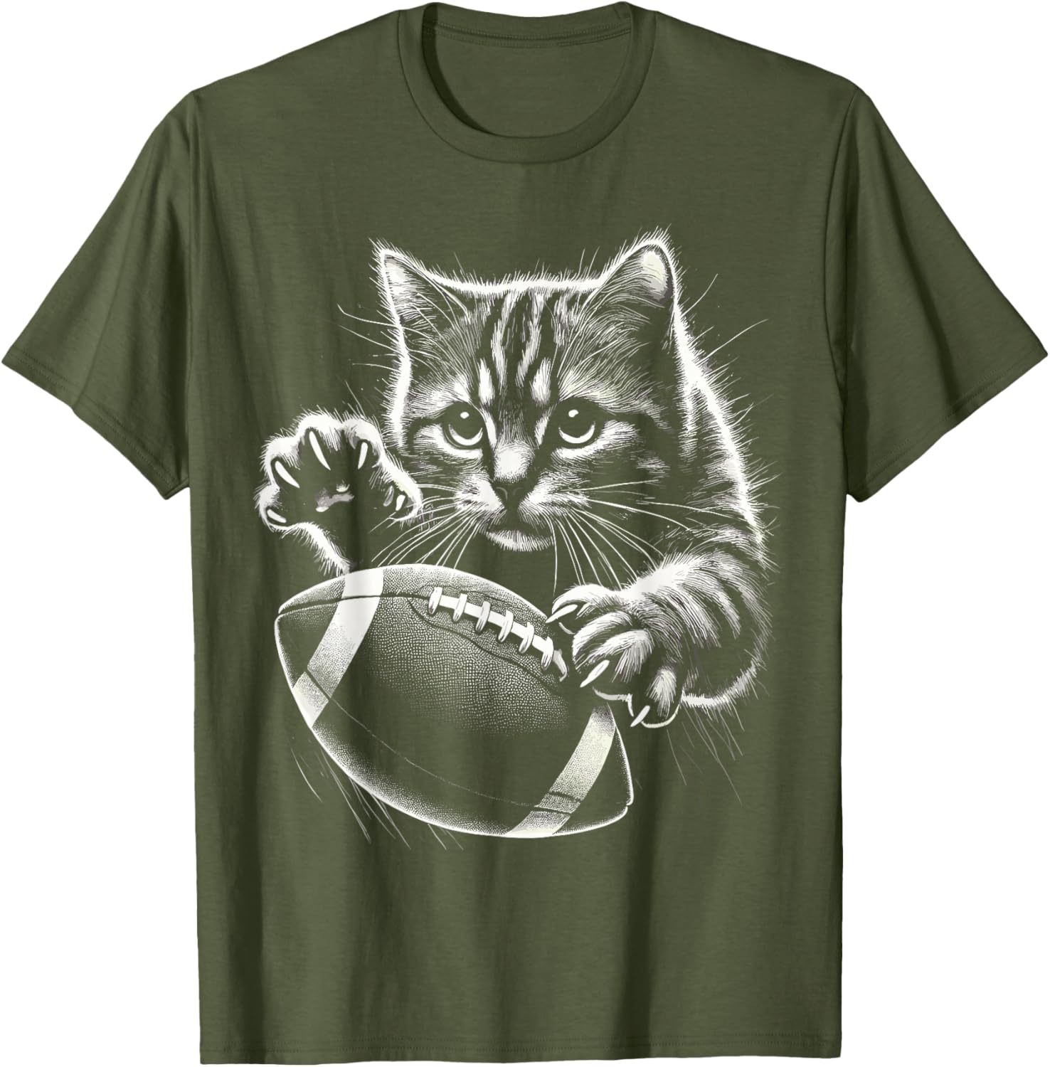 Funny American Football Cat T-Shirt for Pet Lovers and Sports Fans - 16