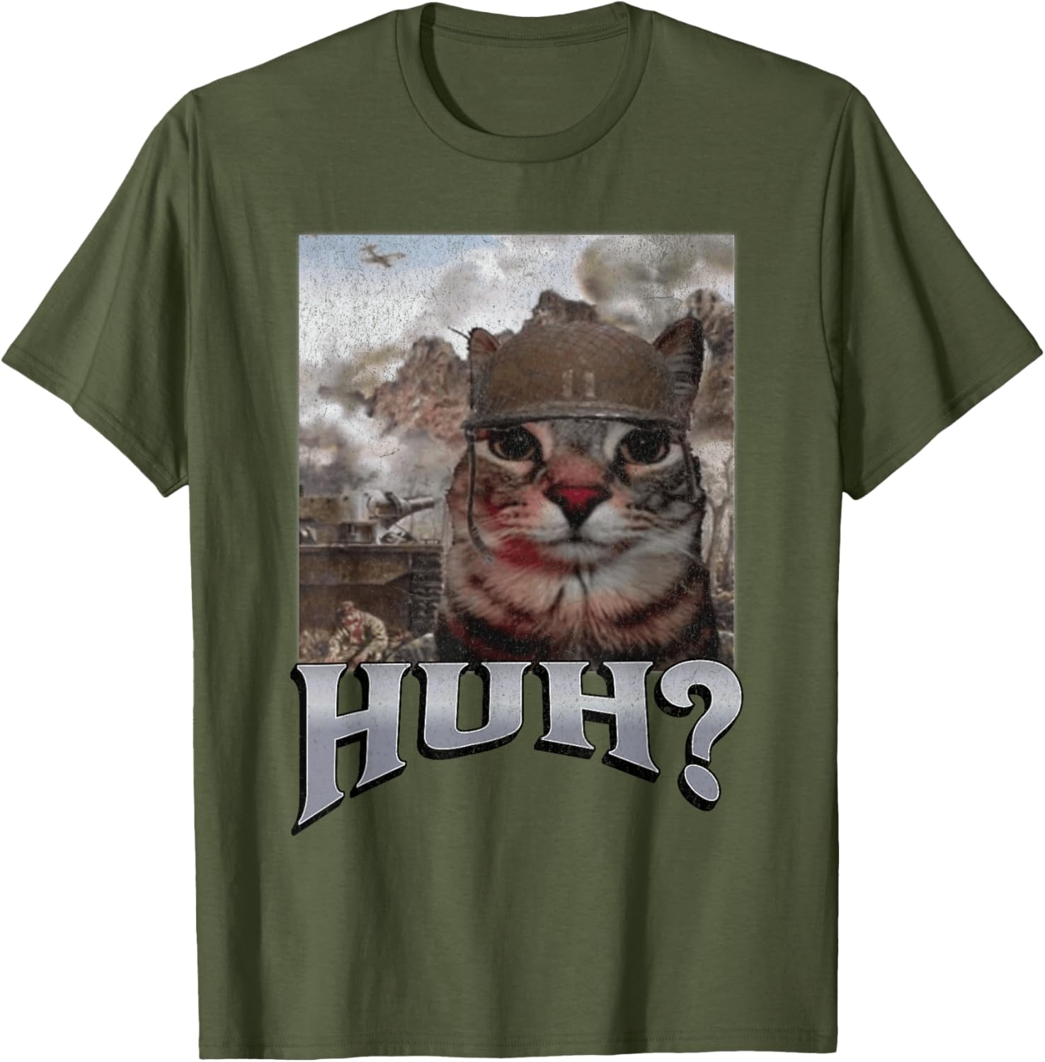 Funny Cat Meme T-Shirt for Men and Women - Huh? Graphic Tee - 4
