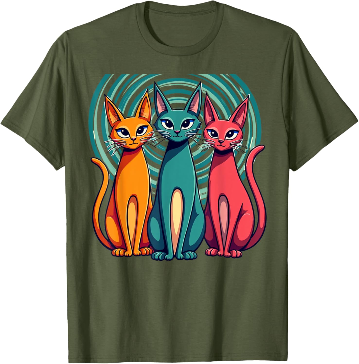 Vintage Retro Mid-Century Modern Cats T-Shirt 50s 60s Style Fashion - 26