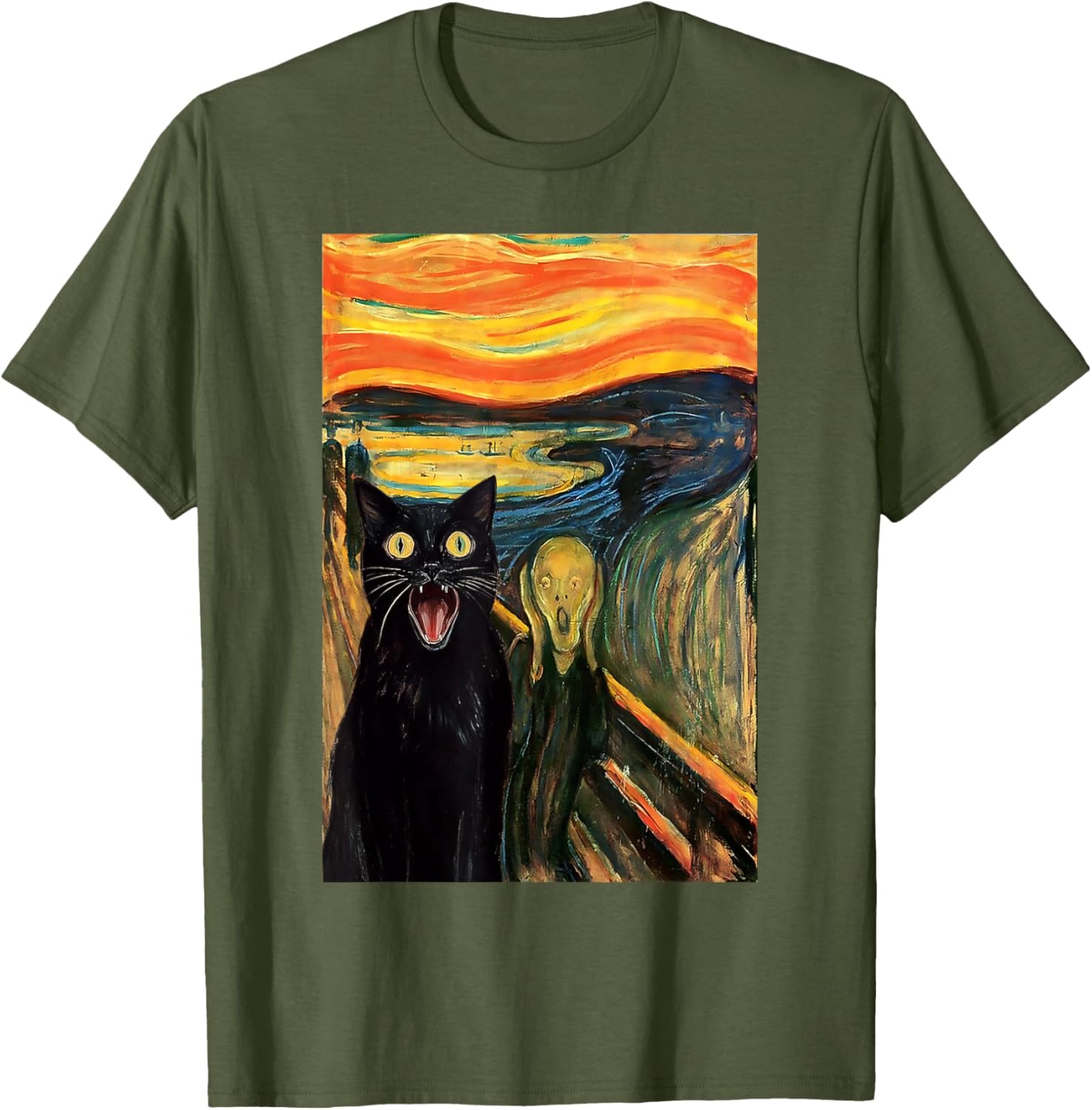 Funny Black Cat Scream Parody T-Shirt for Cat Lovers and Fans - 2