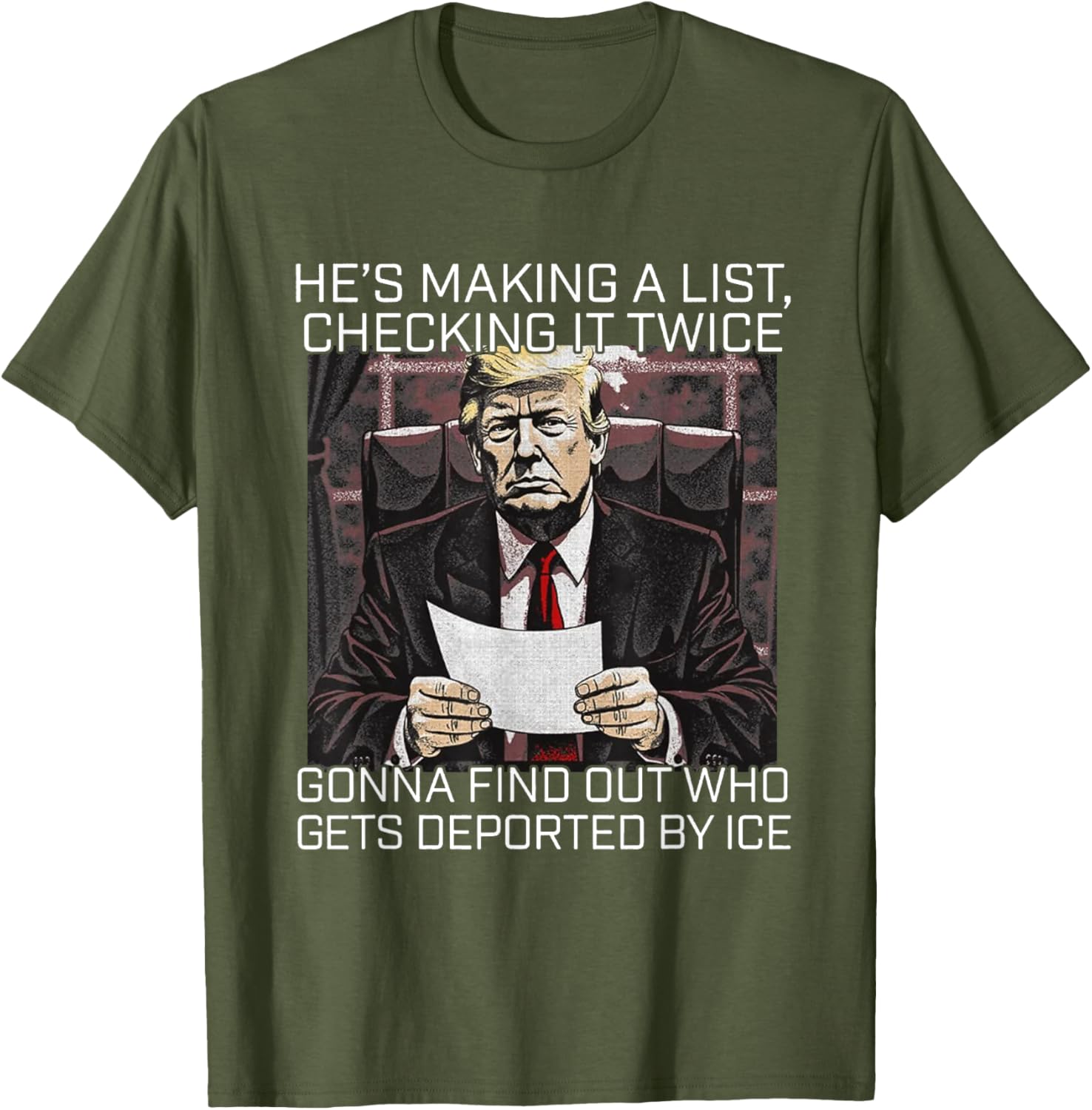 He's Making A List Checking It Twice T-Shirt for Christmas Cheer - 20