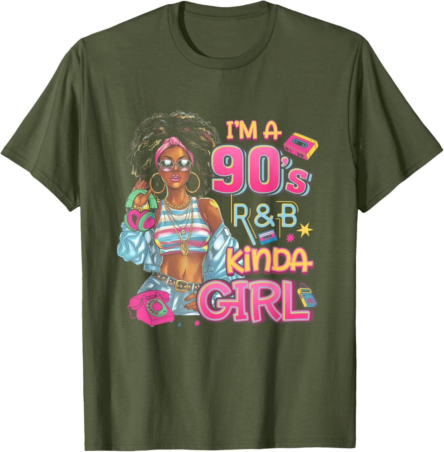 90s Kinda Girl RnB Hip Hop Soul Vibe Throwback Music T-Shirt - 5