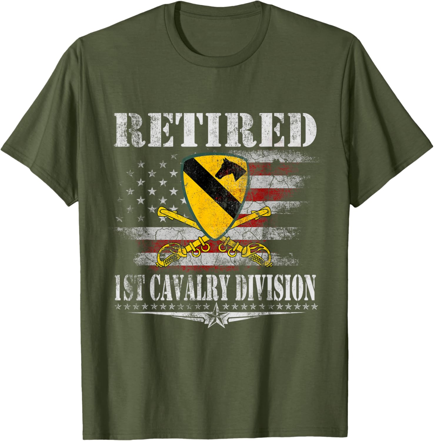 Retired 1st Cavalry Division Veteran T-Shirt for Patriotic Heroes - 13