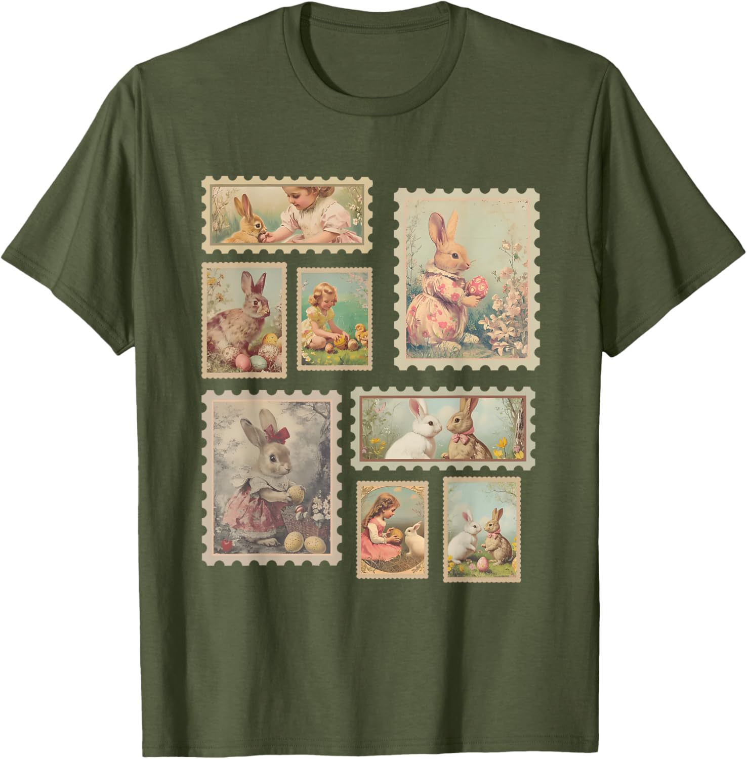 Retro Easter Bunny T-Shirt for Women Cute Spring Fashion Top - 18