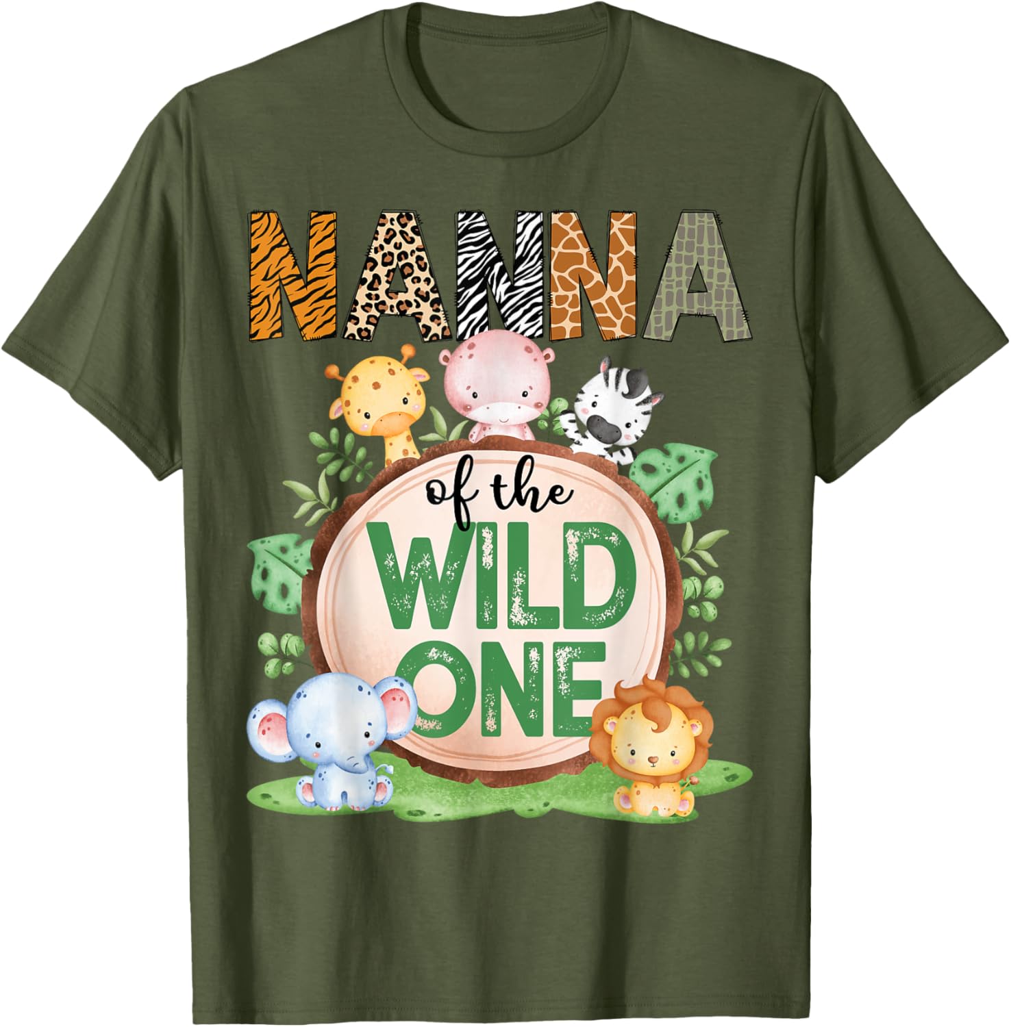 Nanna Of The Wild One 1st Birthday Safari Jungle T-Shirt for Kids - 13