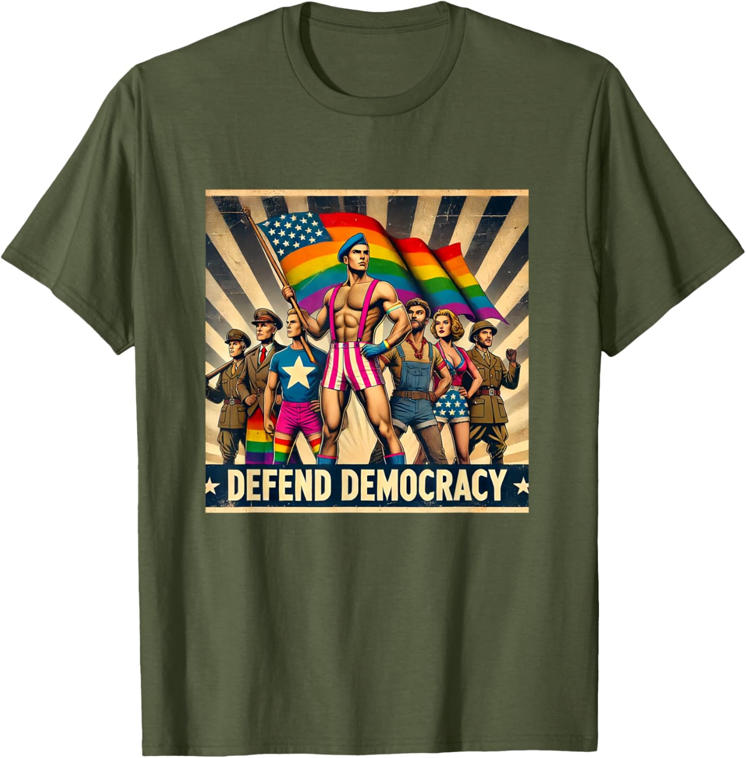 LGBTQ Defend Democracy T-Shirt - Bold Statement Tee for Allies and Activists - 2