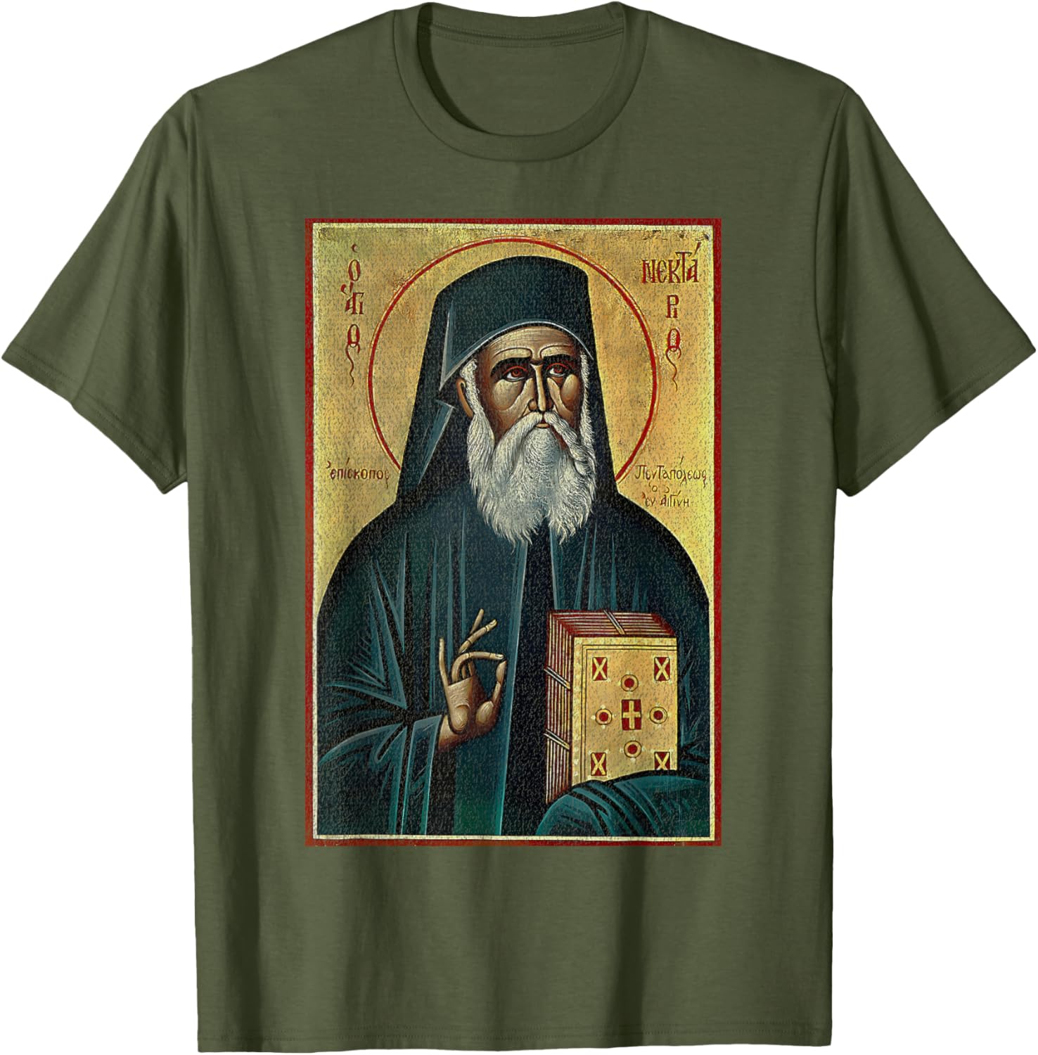 St Nektarios of Aegina Byzantine Christian T-Shirt for Faithful Wear - 26