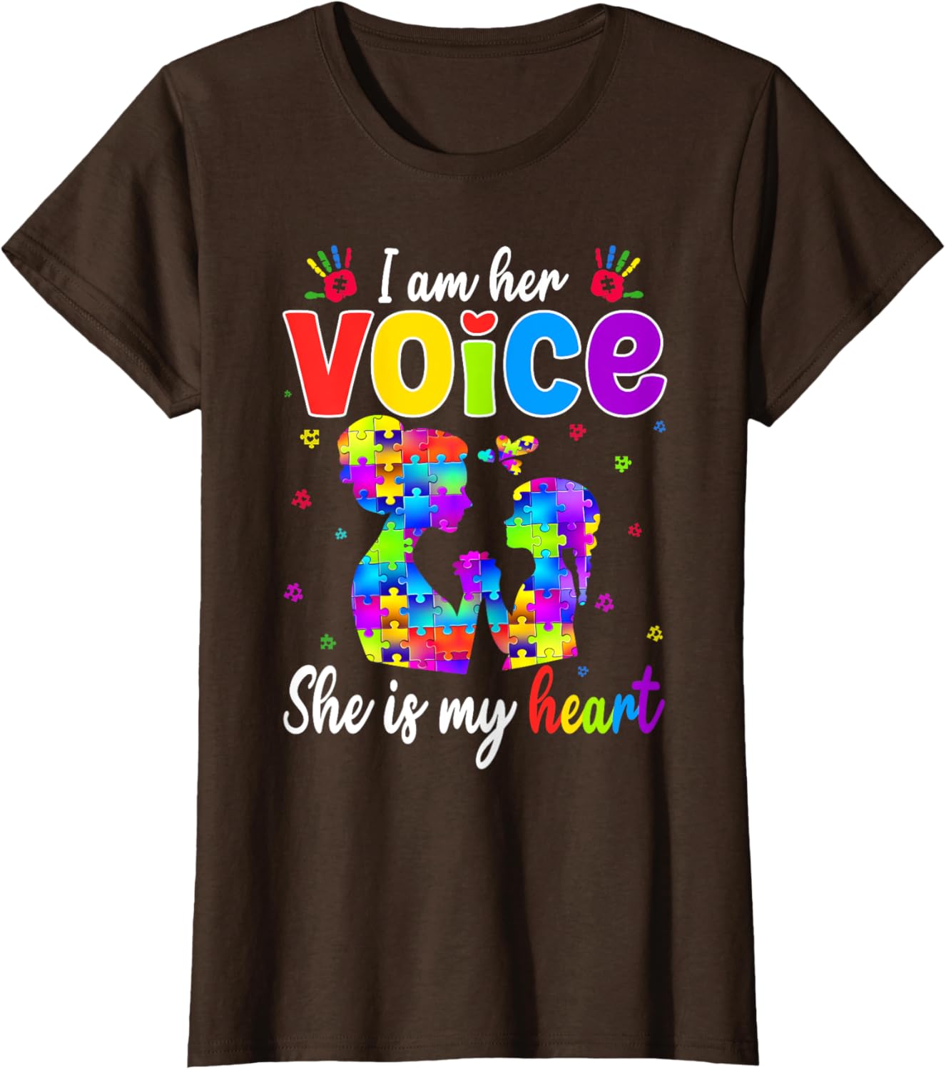 Autism Mom I'm Her Voice She Is My Heart T-Shirt for Proud Mothers - 16