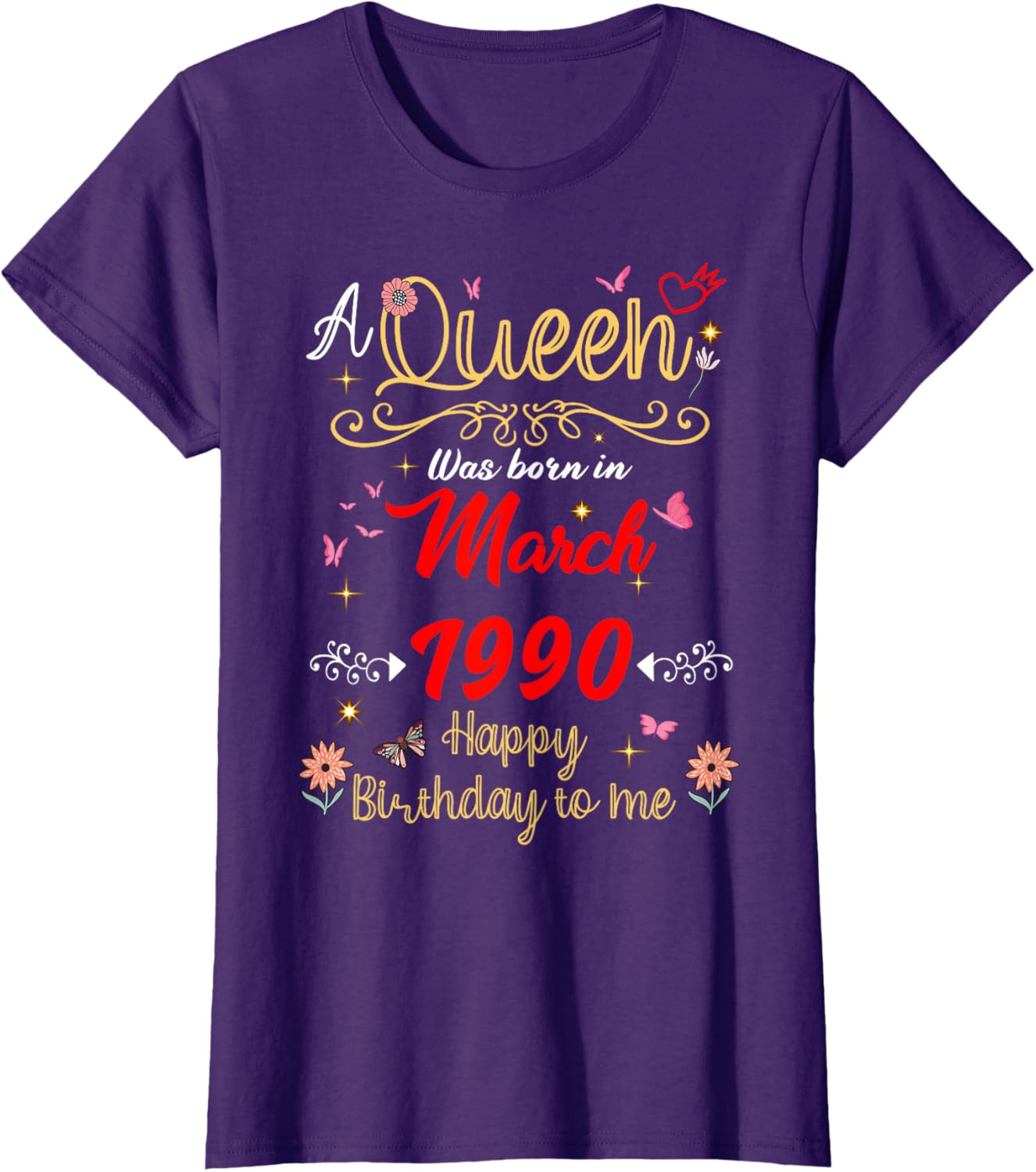 March Birthday Queen T-Shirt Since 1990 for March Girls - 9