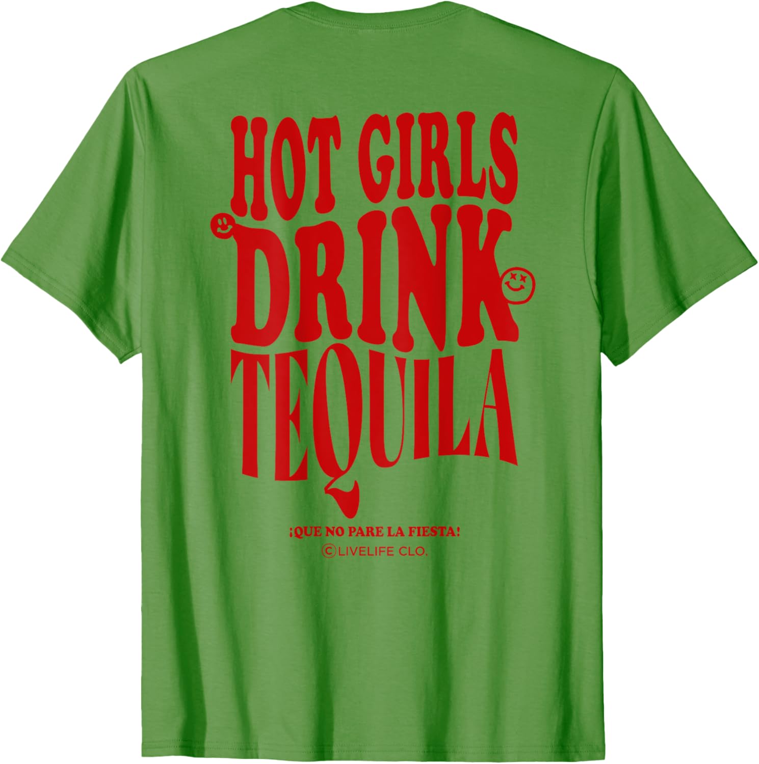 Hot Girls Drink Tequila JGA Party Backprint T-Shirt for Fun Celebrations - 2