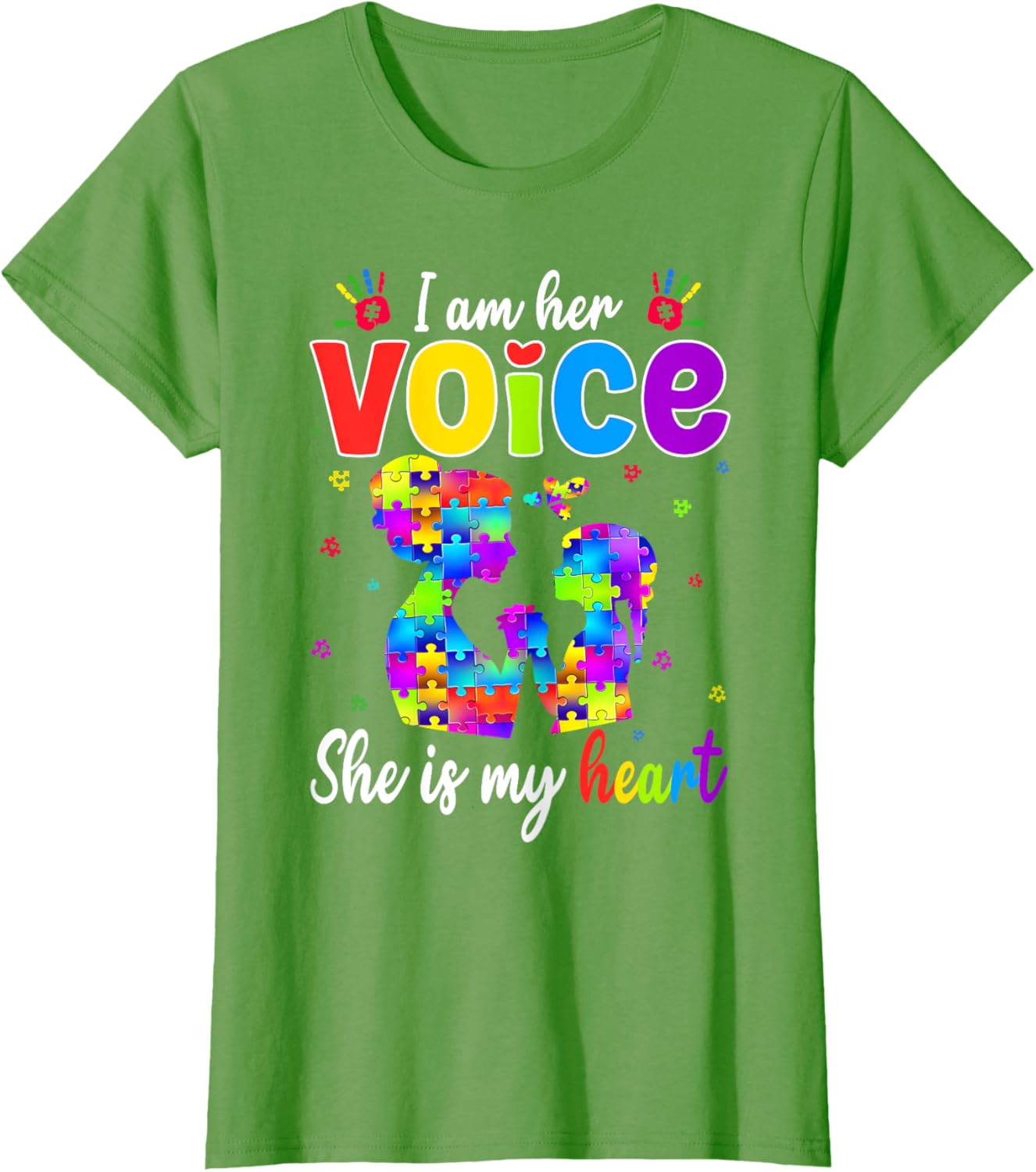 Autism Mom I'm Her Voice She Is My Heart T-Shirt for Proud Mothers - 20