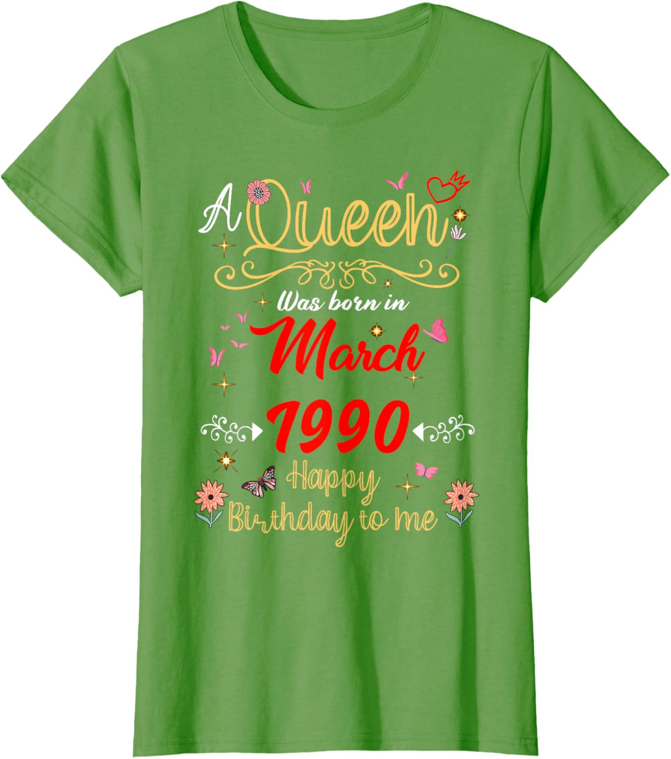 March Birthday Queen T-Shirt Since 1990 for March Girls - 3