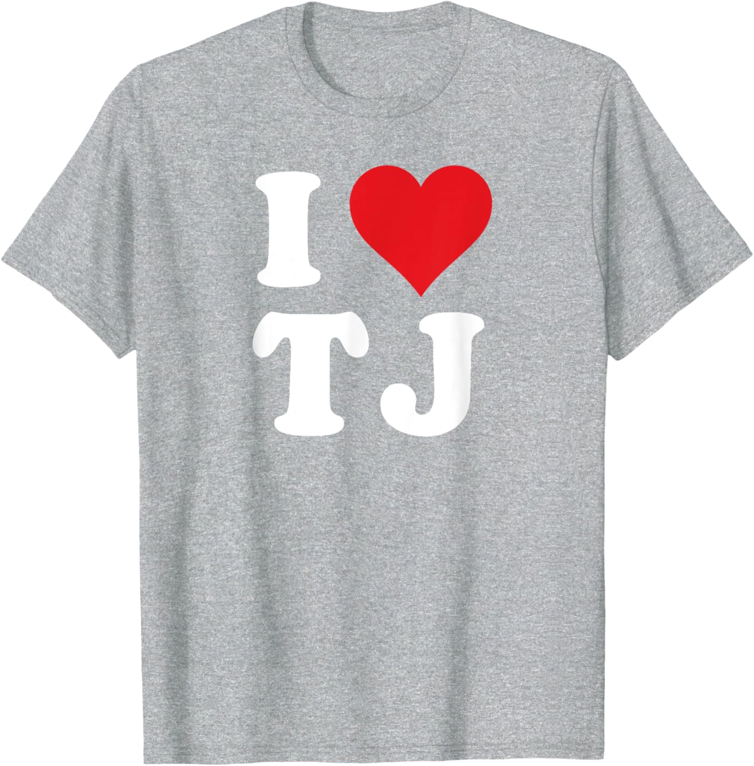 I Love TJ Initials T-Shirt Cute Heart Design for T J Fans - 12
