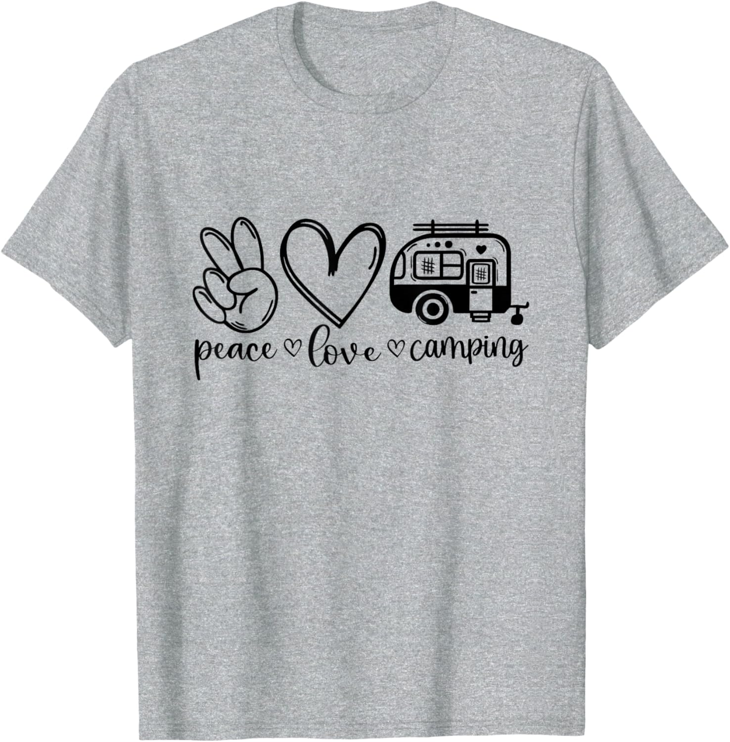 Peace Love Camping Outdoors T-Shirt for Nature Lovers and Adventurers - 6