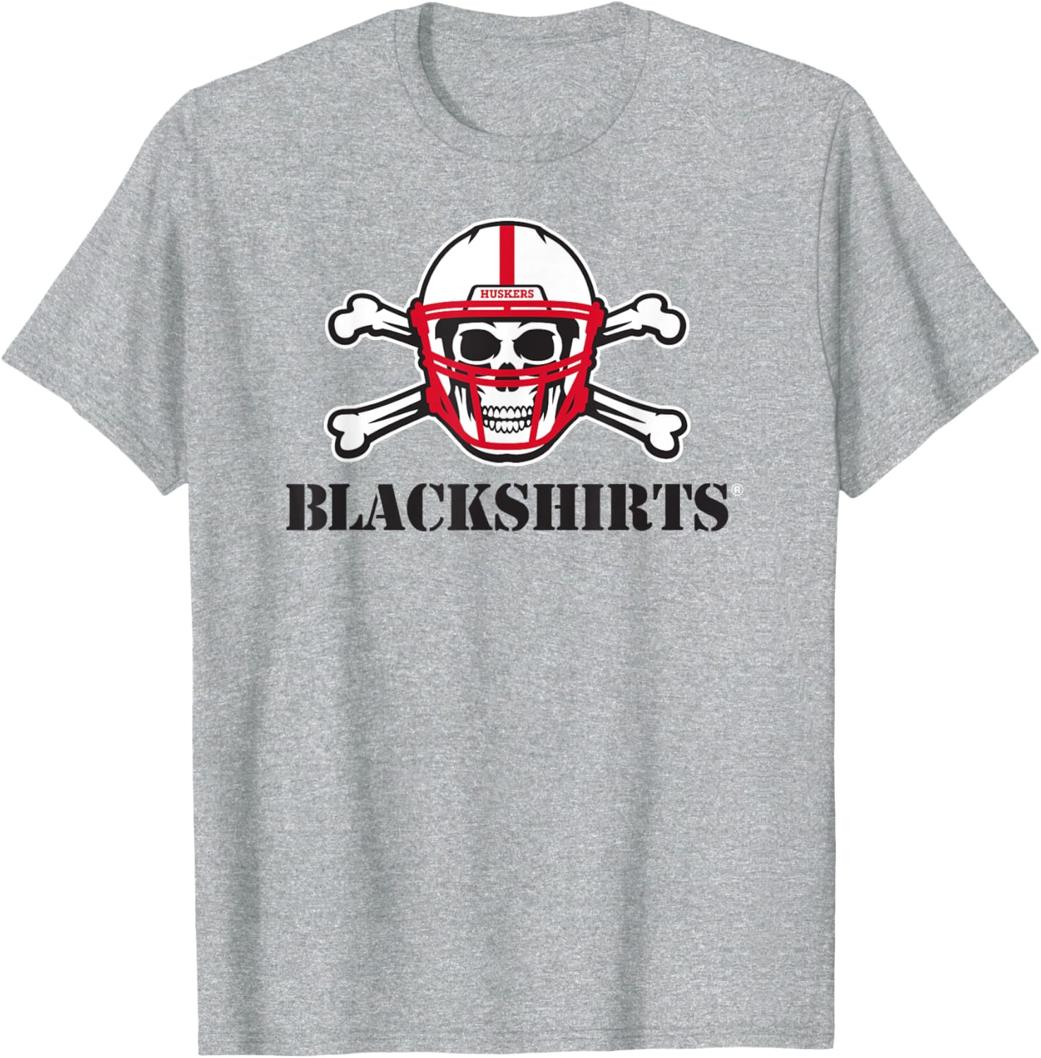 Nebraska Cornhuskers Blackshirts Helmet Gray T-Shirt for Fans and Athletes - 1