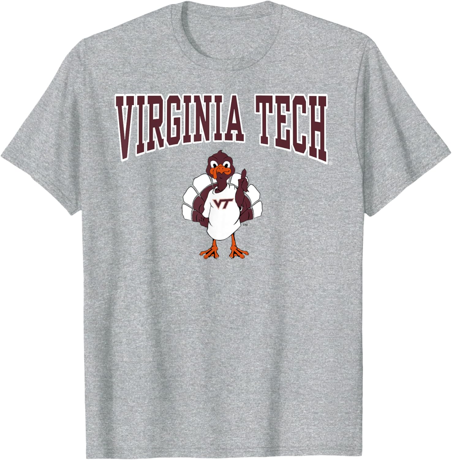 Virginia Tech Hokies Gray Mascot T-Shirt Officially Licensed Sports Apparel - 1