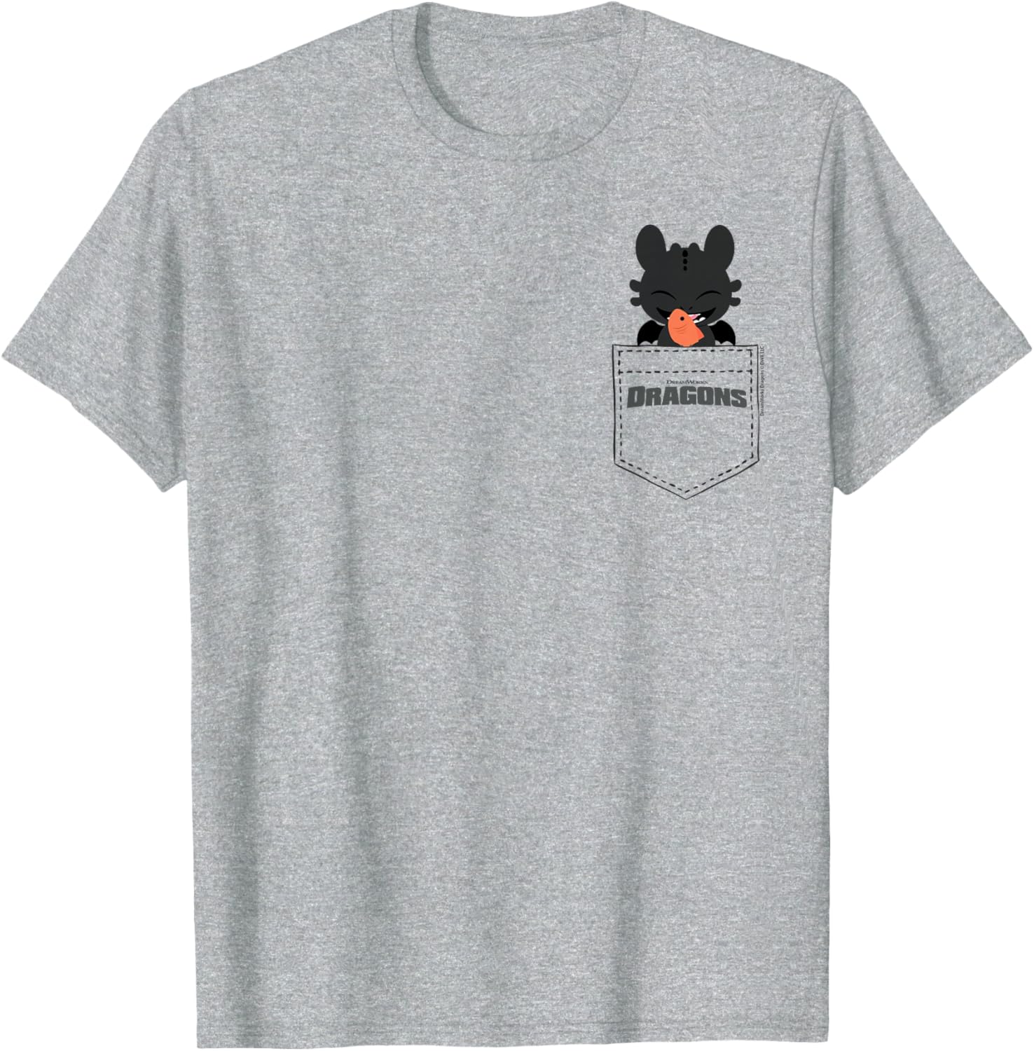 DreamWorks Dragons Toothless Faux Pocket T-Shirt for Fans and Adventures - 13