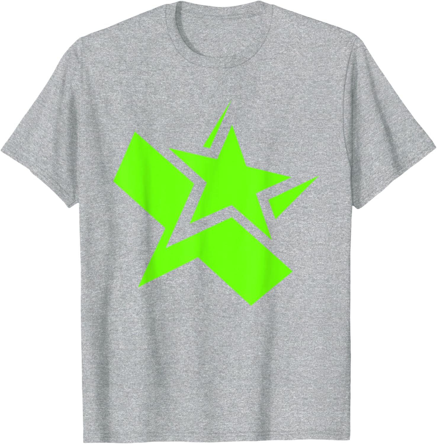 Green Chunky Star Graphic T-Shirt for Stylish Casual Wear - 14