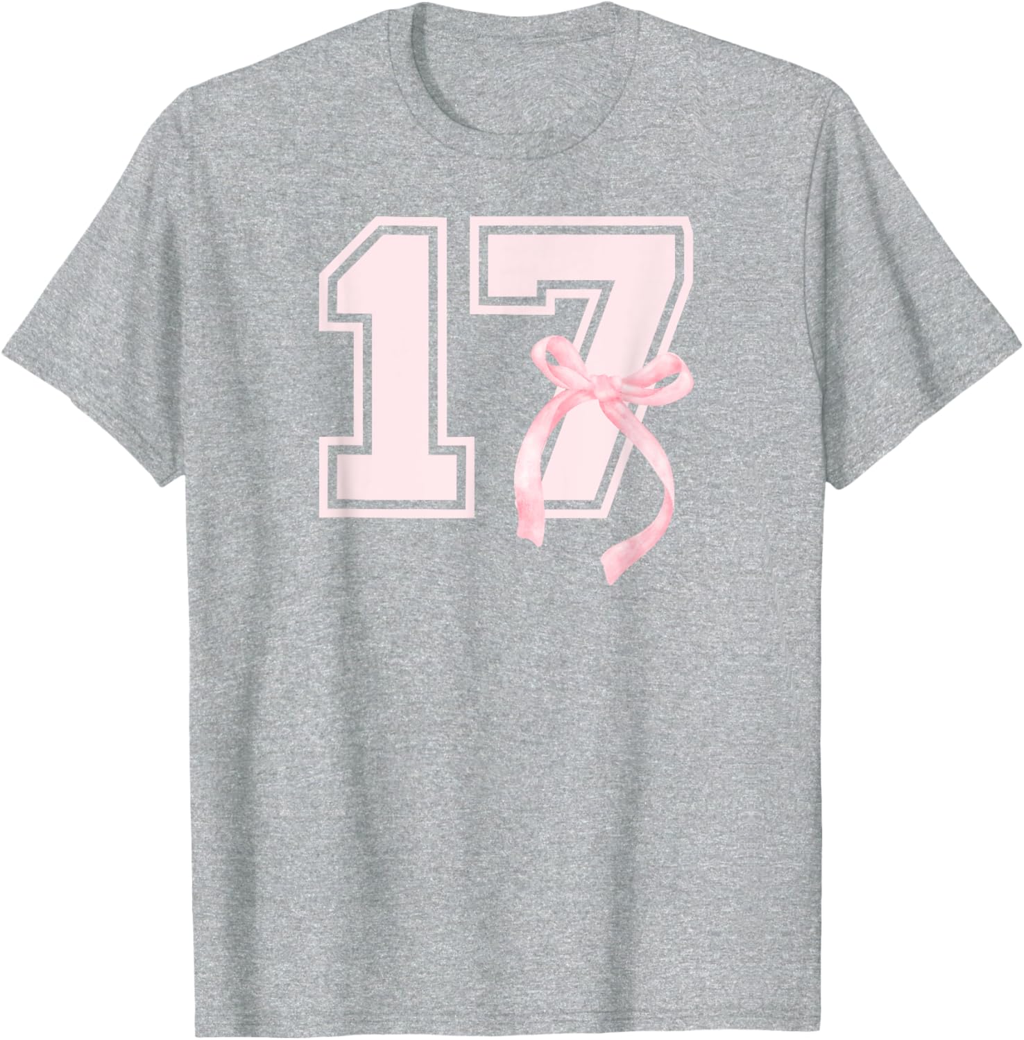 17th Birthday Bow T-Shirt for Stylish Seventeen Year Old Girls - 21