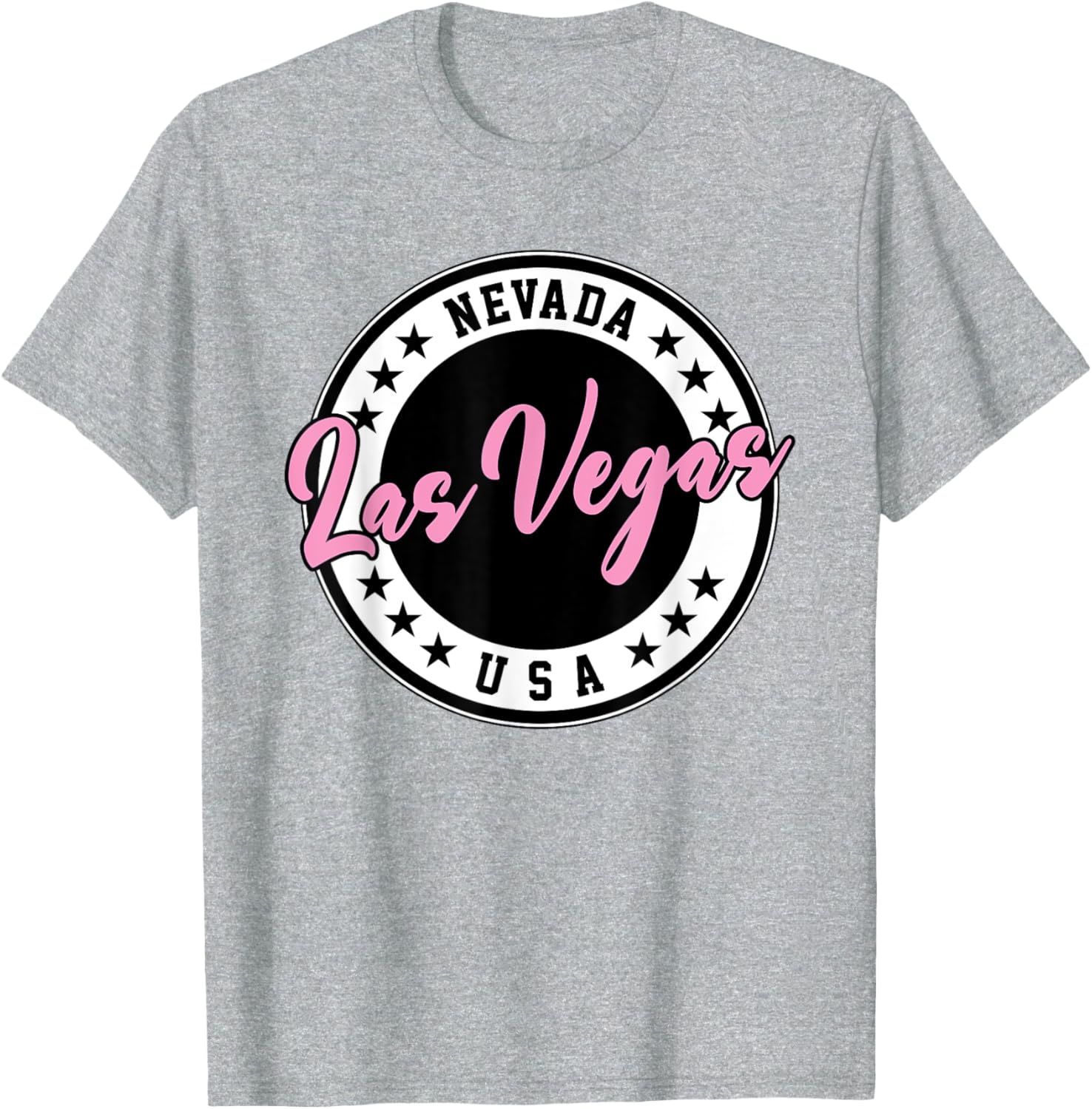 Las Vegas Nevada Pink Script Circle T-Shirt for Fun Fashion Lovers - 19