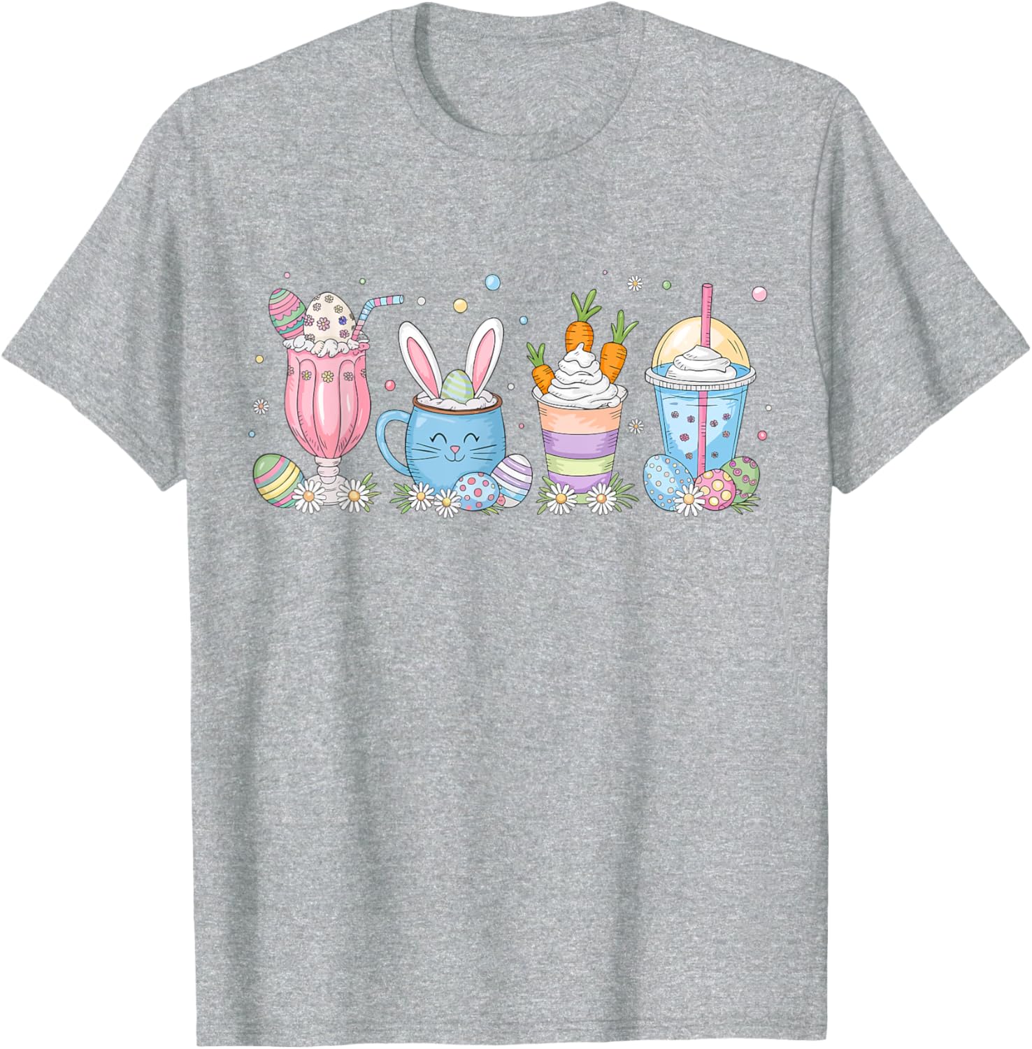 Coffee Lover T-Shirt for Women | Cute Latte Iced Cream Design for Easter - 11