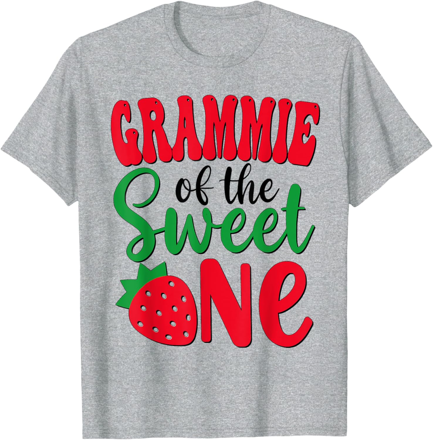 Grammie of The Sweet One Strawberry First Birthday Girl T-Shirt - 7