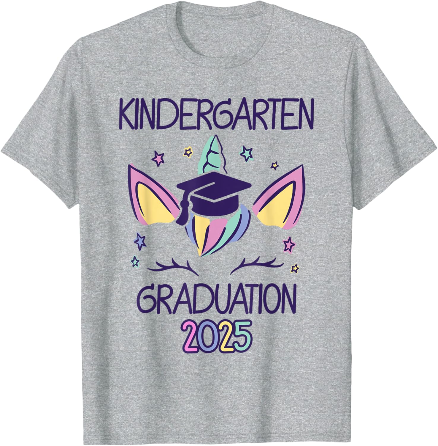 Adorable Unicorn Kindergarten Graduation 2025 T-Shirt for Kids - 8