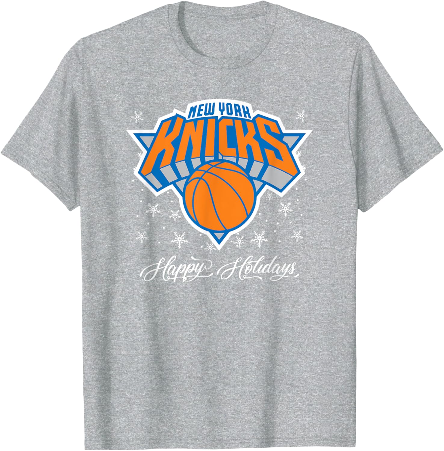 Men's NBA New York Knicks Wintry Wishes T-Shirt for Sports Fans - 2