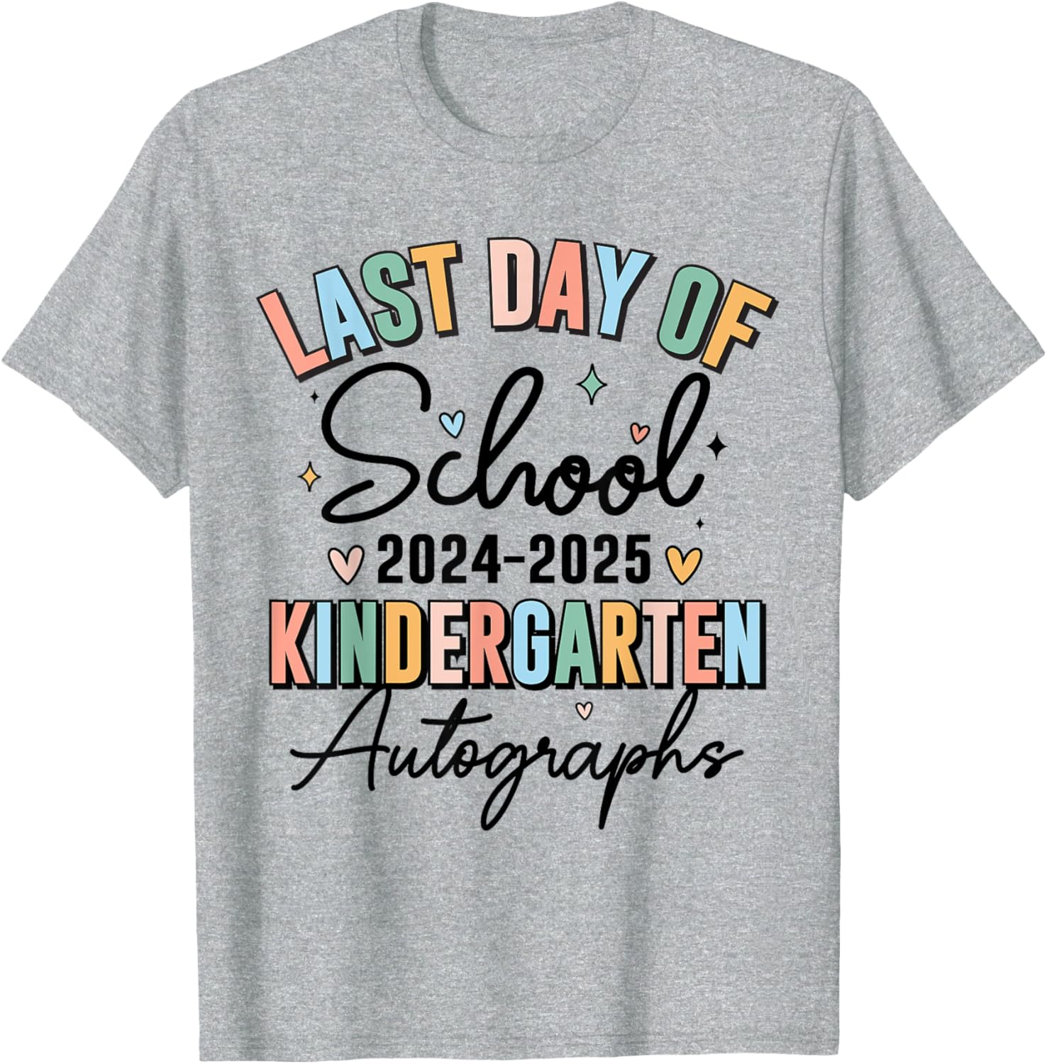 2024 Kindergarten Graduation T-Shirt for Boys and Girls with Autographs - 23