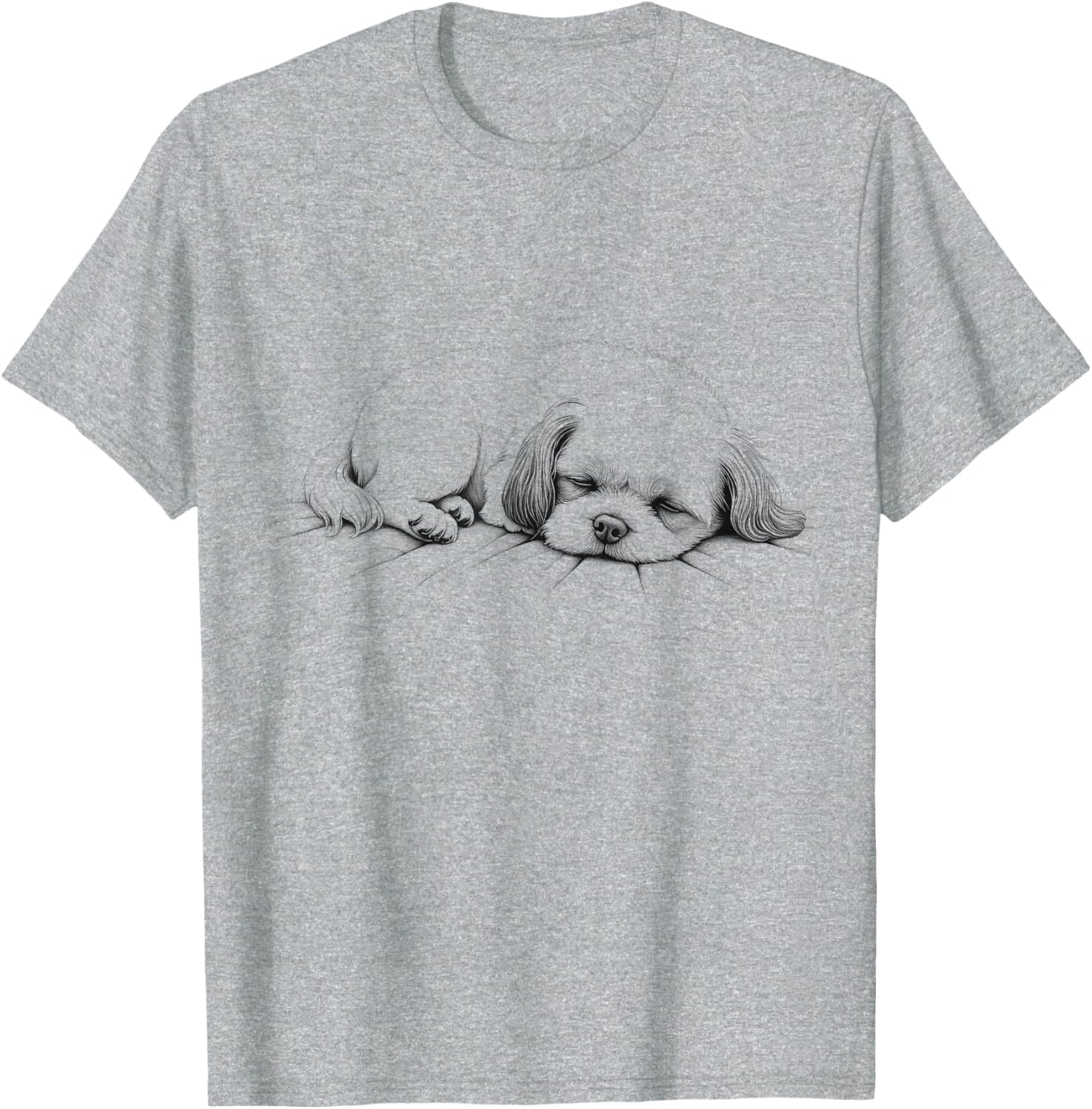 Adorable Shih Tzu Sleeping Design T-Shirt for Dog Lovers Men and Women - 6