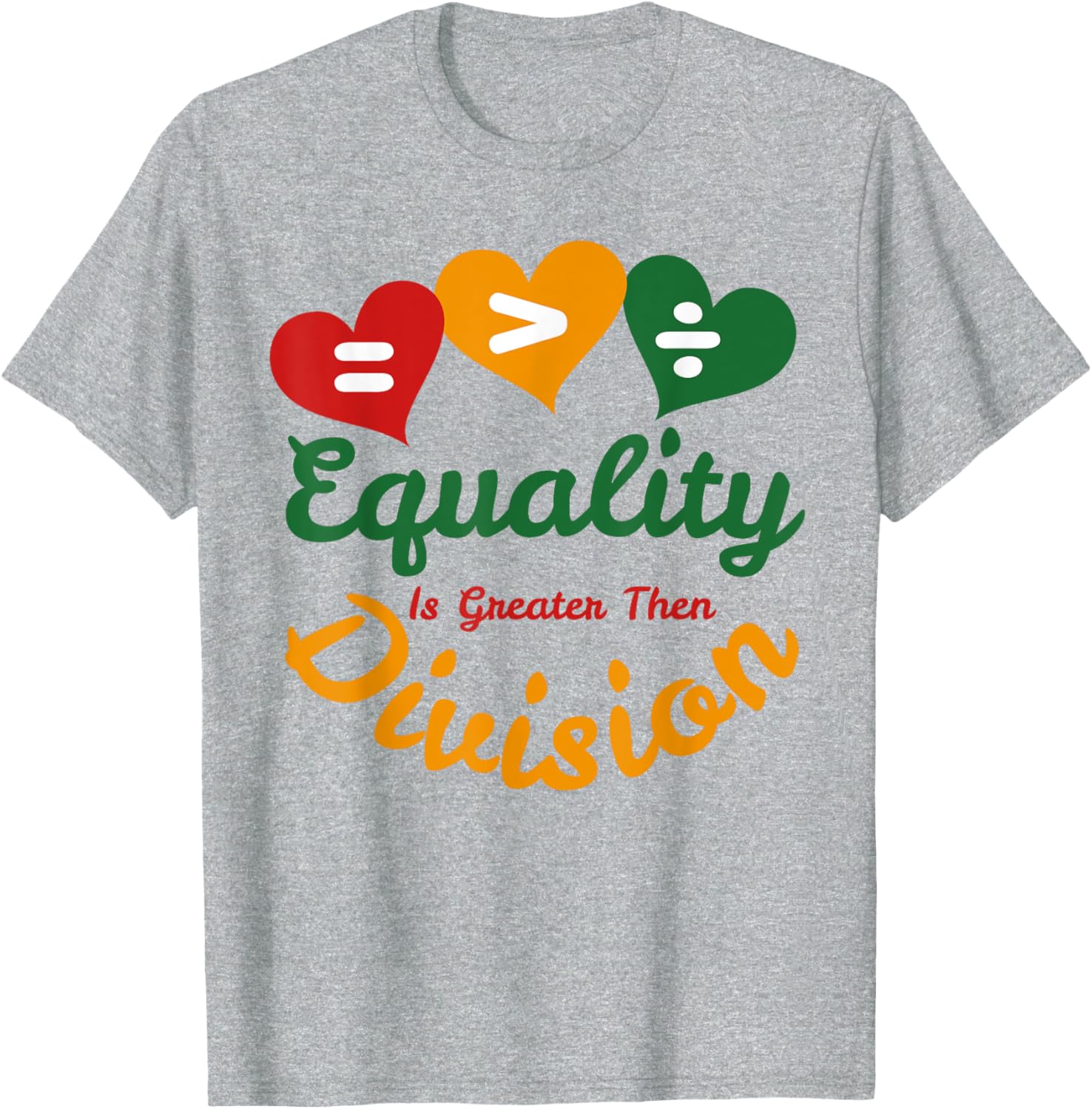 Heart of Equality Black History Month Math T-Shirt for Proud Supporters - 2