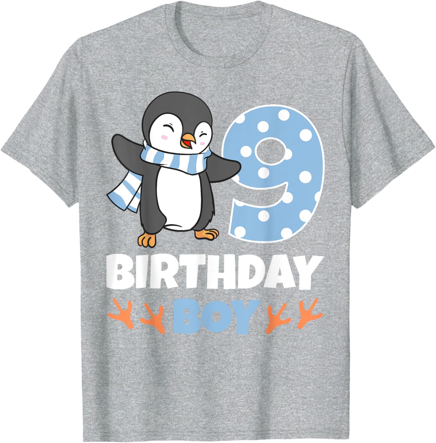 Penguin 9th Birthday Winter Theme T-Shirt for Boys Fun Celebration - 12