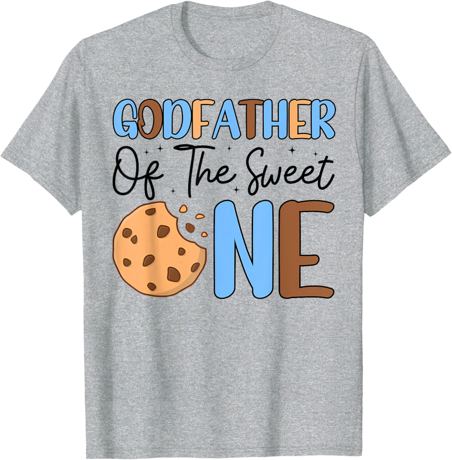 Cute Godfather Of The Sweet One Cookies & Milk 1st Birthday T-Shirt - 7