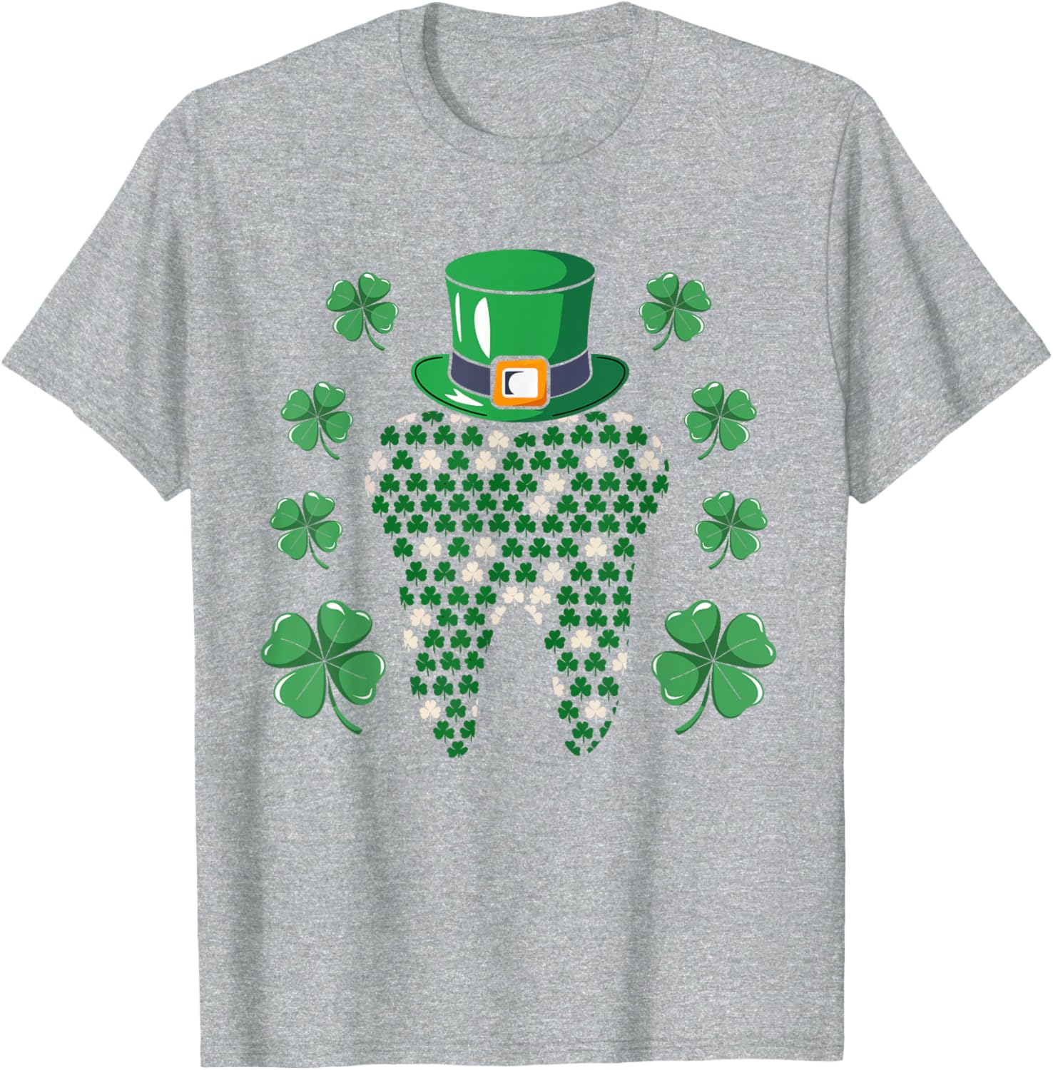 Tooth Leprechaun Hat St Patrick's Day Dentist T-Shirt for Men - 3