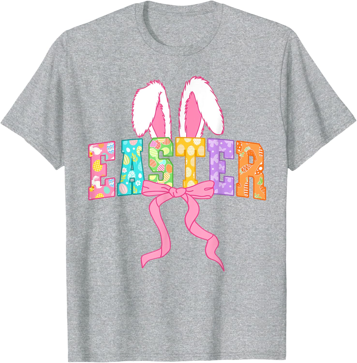 Happy Easter Coquette Bow Bunny Mama T-Shirt for Women and Girls - 5