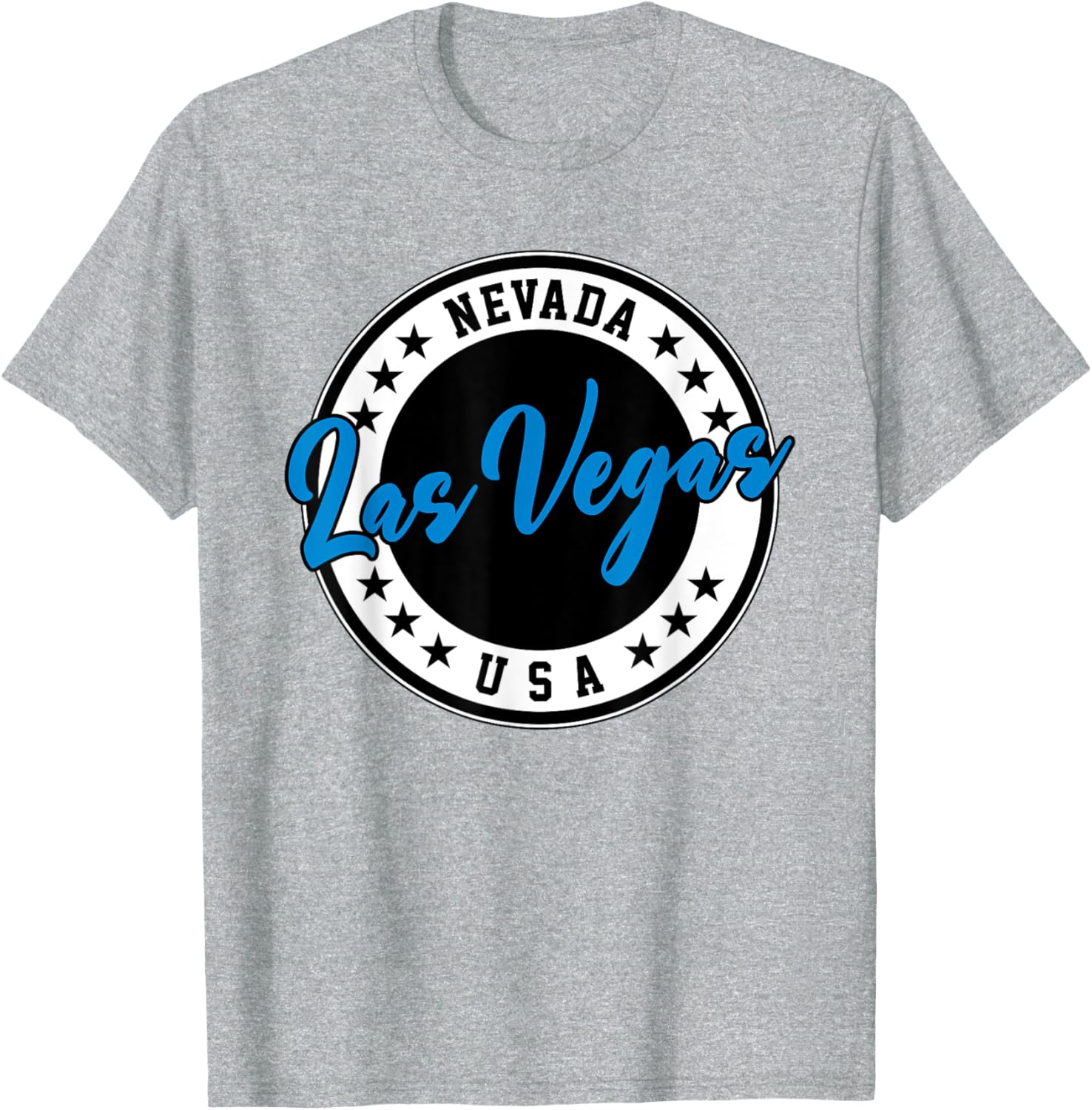 Las Vegas Nevada Blue Circle Script T-Shirt for Casual Style Fans - 18