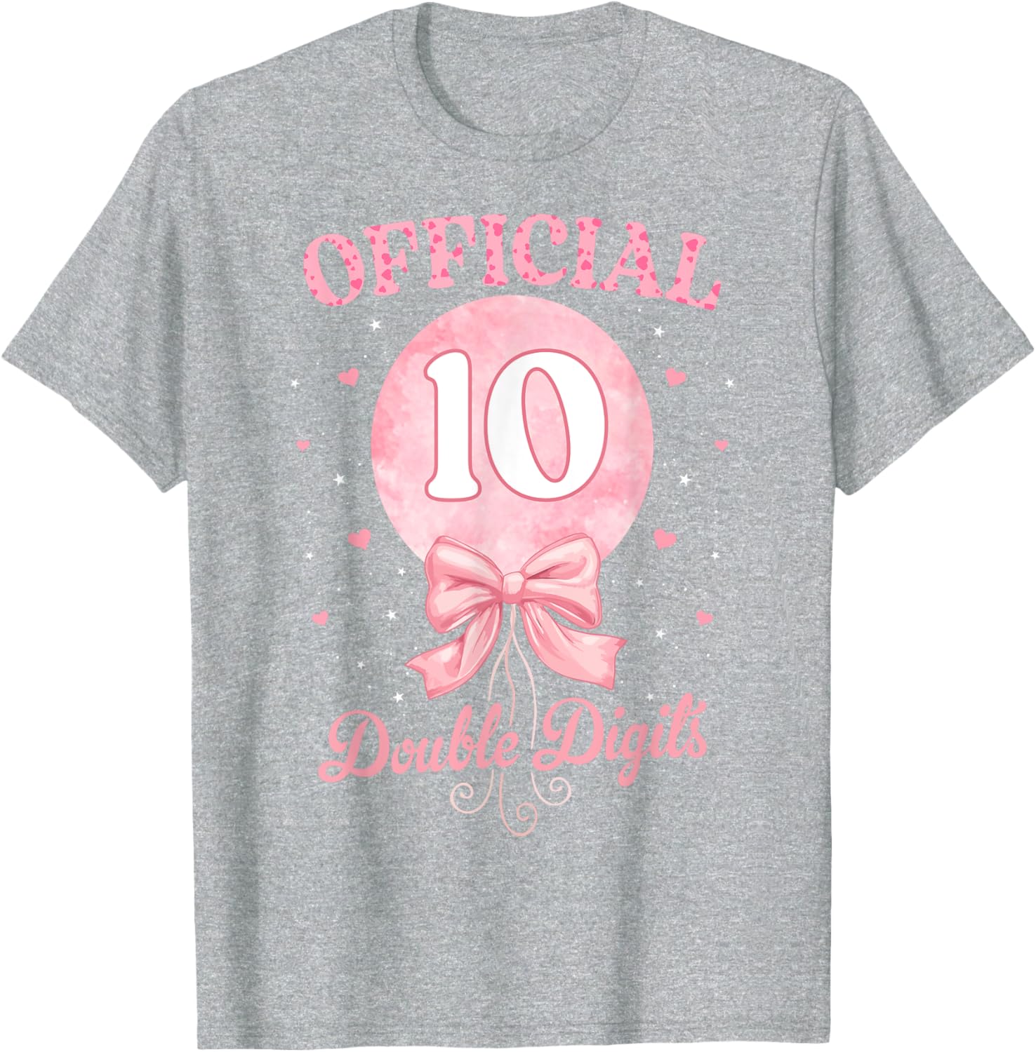 Pink Coquette Bow T-Shirt for 10 Year Old Birthday Girl Celebration - 16