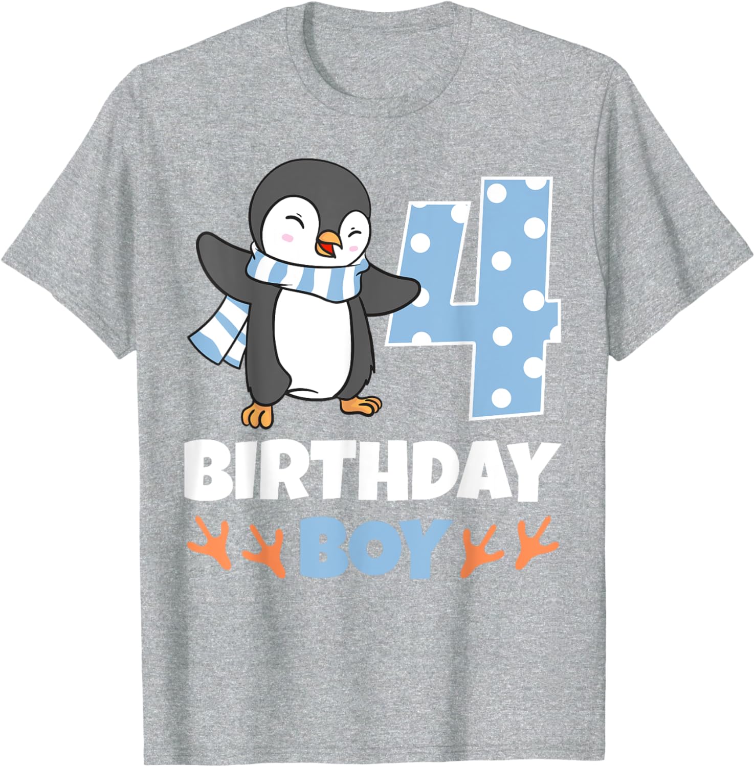 Adorable Penguin 4th Birthday Boy Winter Theme Party T-Shirt - 2