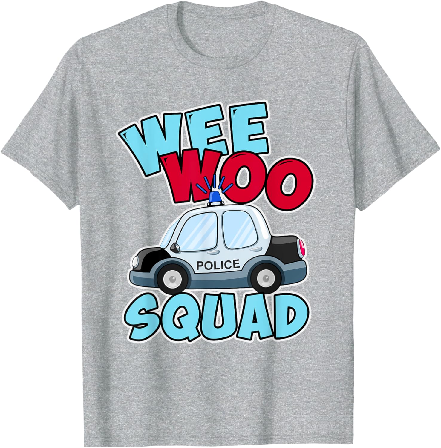 Wee Woo Squad Police Car T-Shirt for Kids - Fun Policeman Design - 26