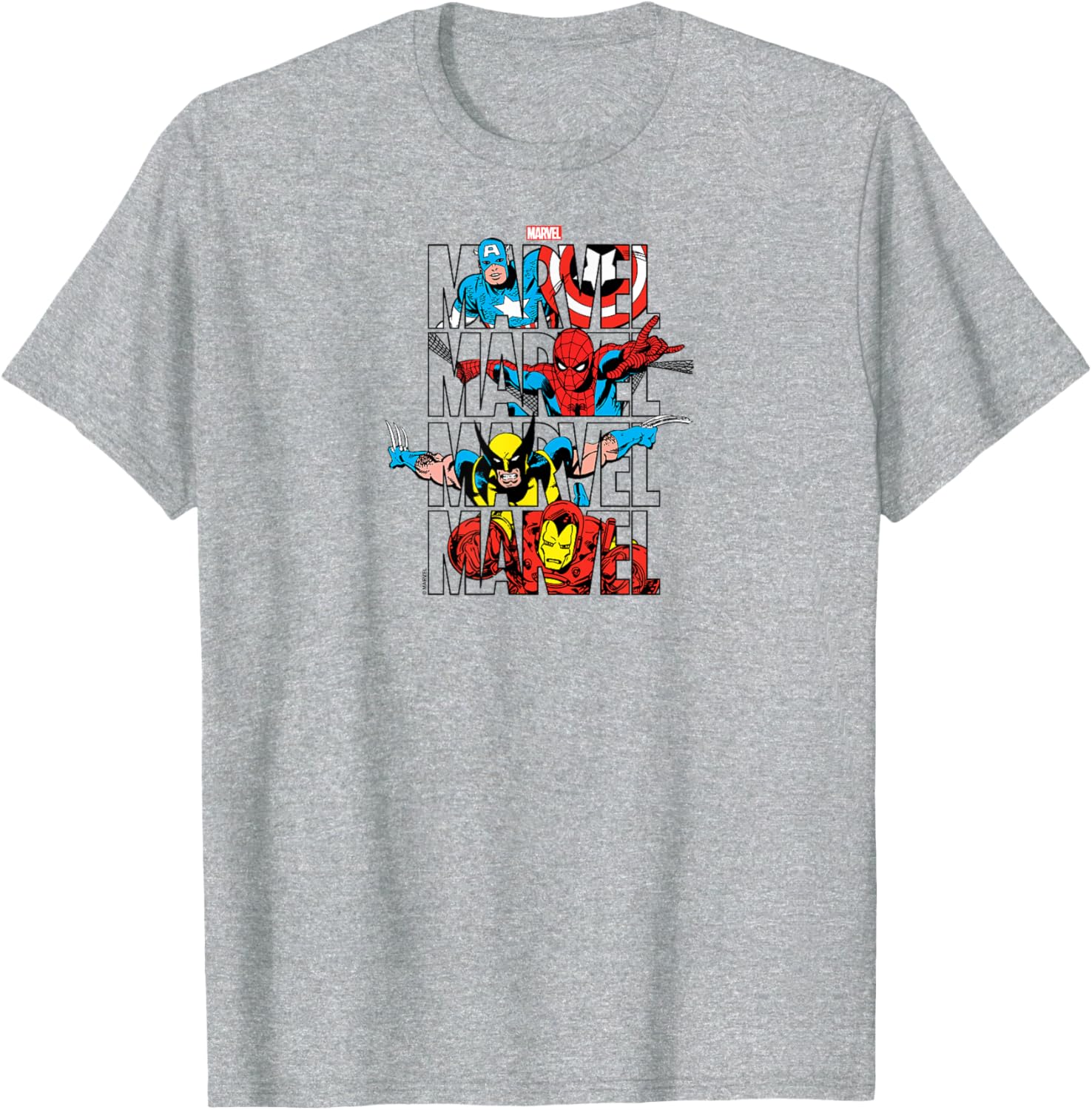 Marvel Logo Stack T-Shirt Stylish Graphic Tee for Fans and Collectors - 1