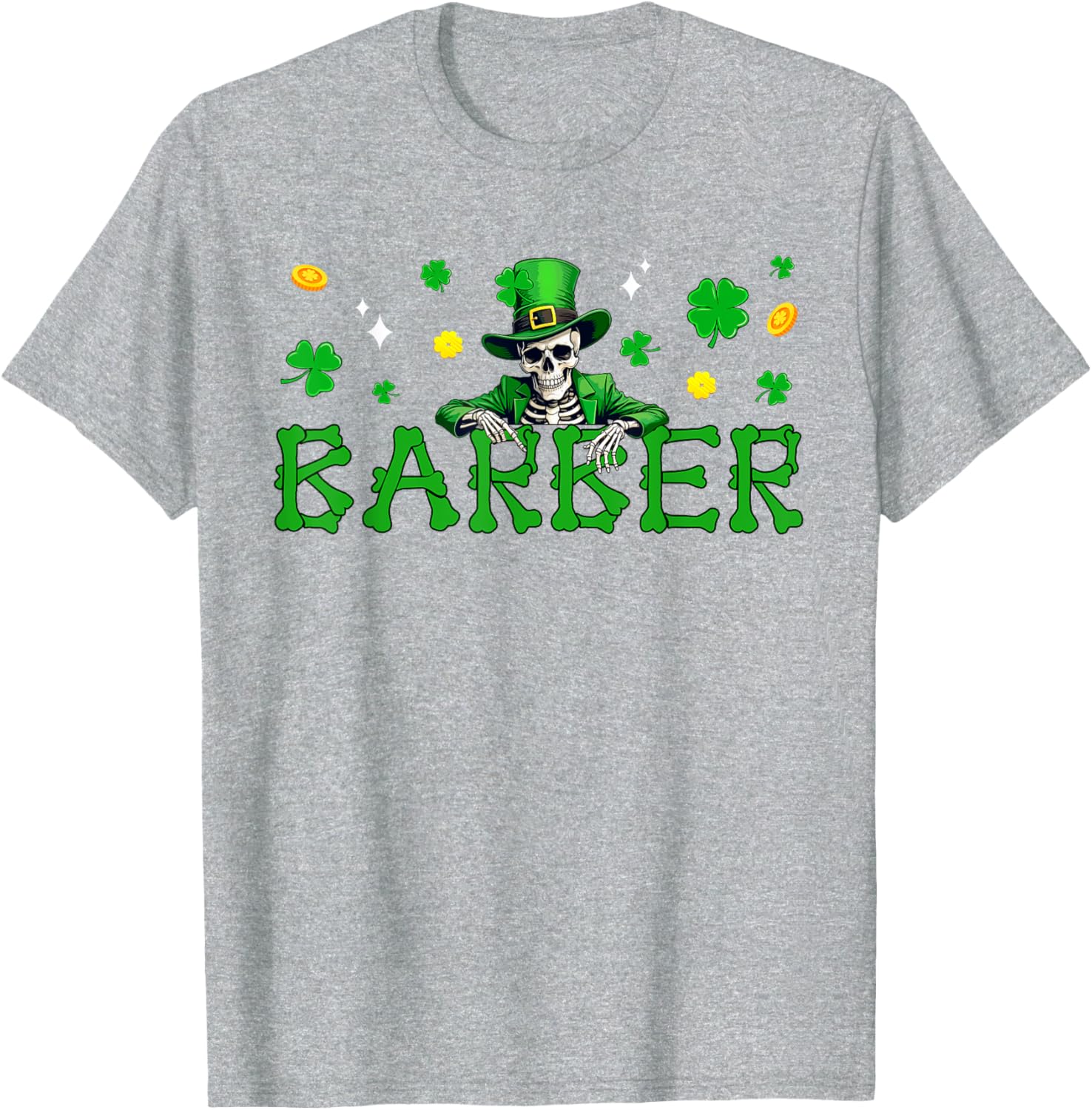 St. Patrick's Day Skeleton Shamrock T-Shirt for Irish Job Fans - 11