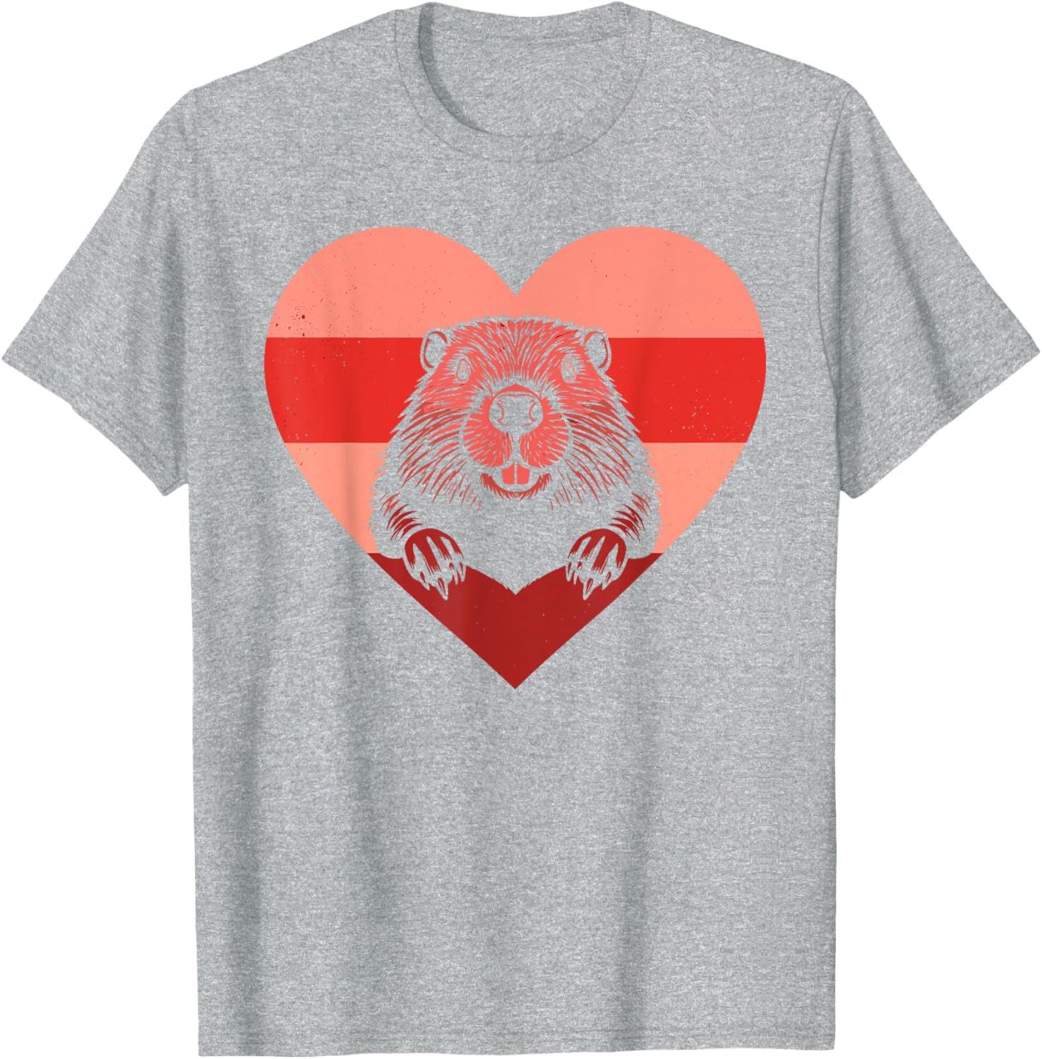 Retro Heart Beaver Vintage Valentine T-Shirt for Everyone - Fun Gift Idea - 7