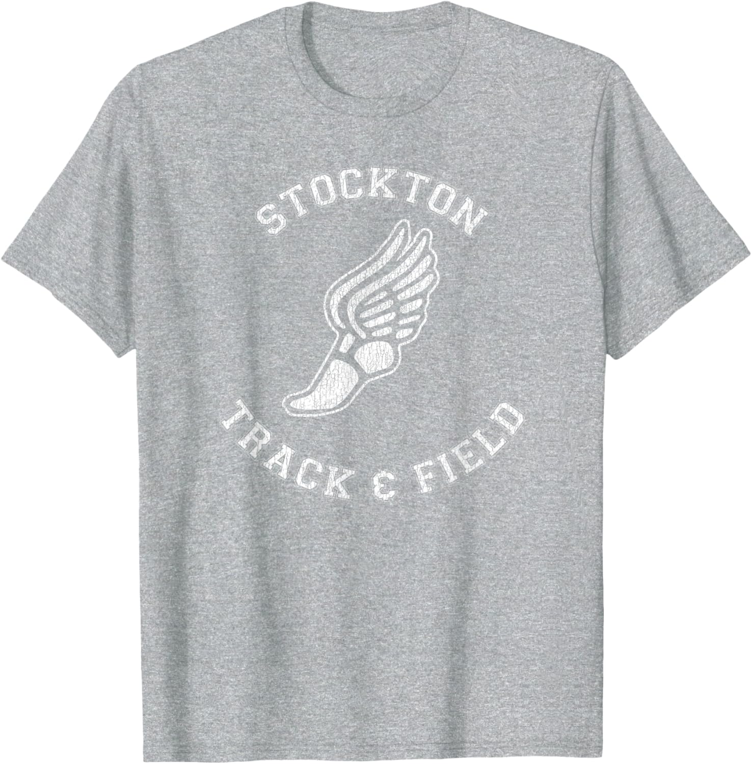 Stockton Track & Field Retro 80s Distressed T-Shirt for Casual Style - 8