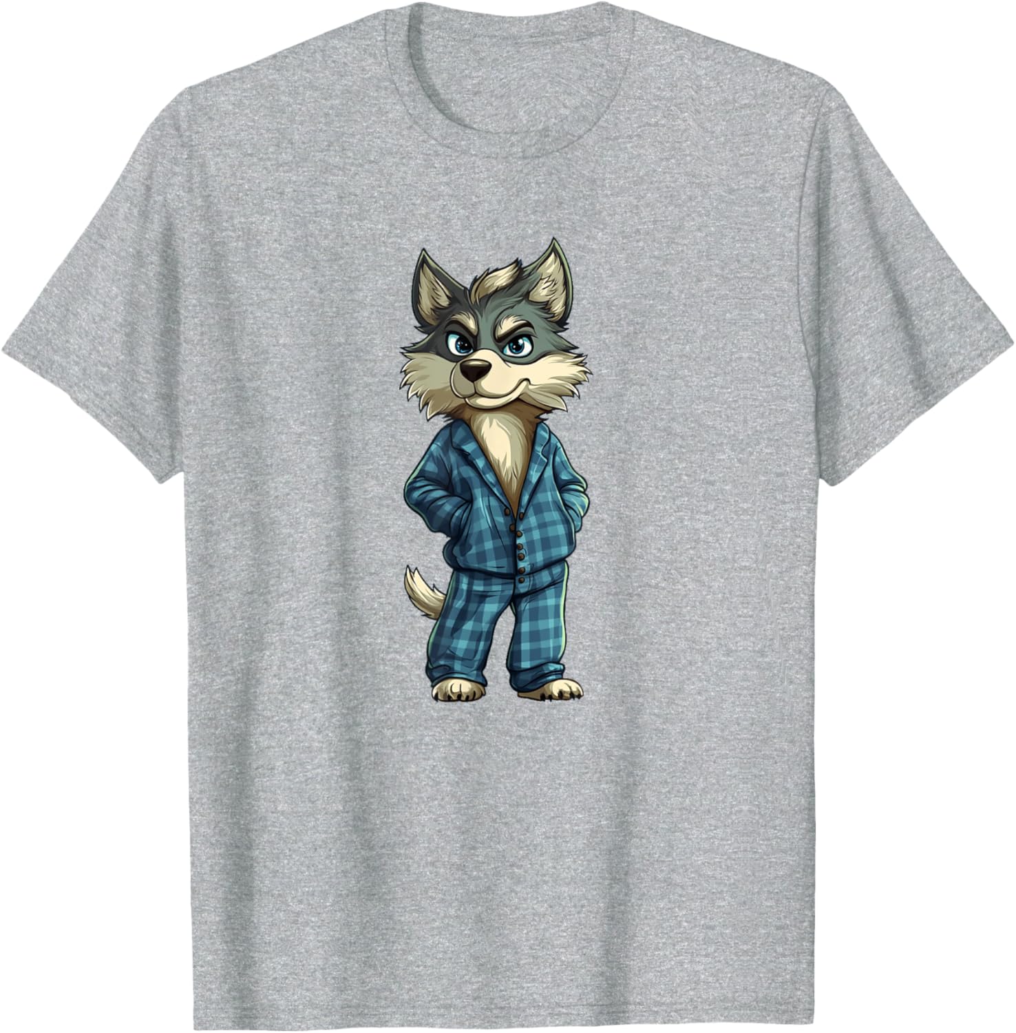 Funny Dreamy Wolf Pajama T-Shirt for Sleepy Boys and Girls - 4
