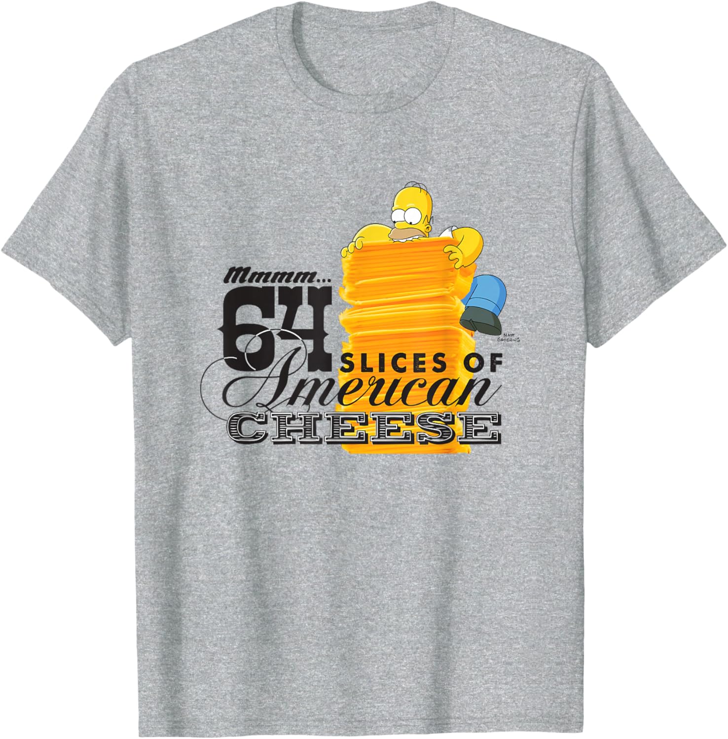 The Simpsons Homer Cheese Lovers T-Shirt 64 Slices of Fun Apparel - 2