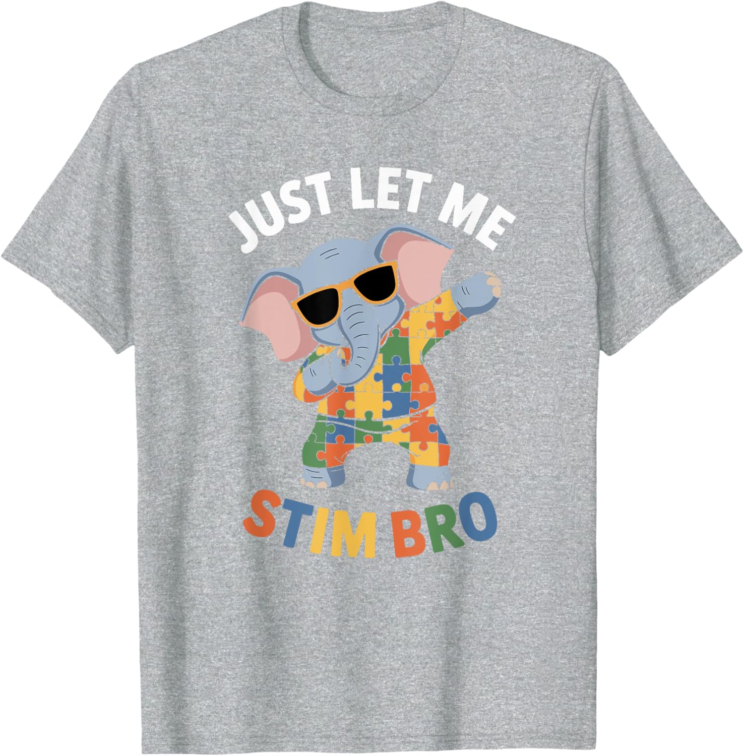 Funny Elephant Autism Awareness Just Let Me Stim Bro T-Shirt for Boys - 23