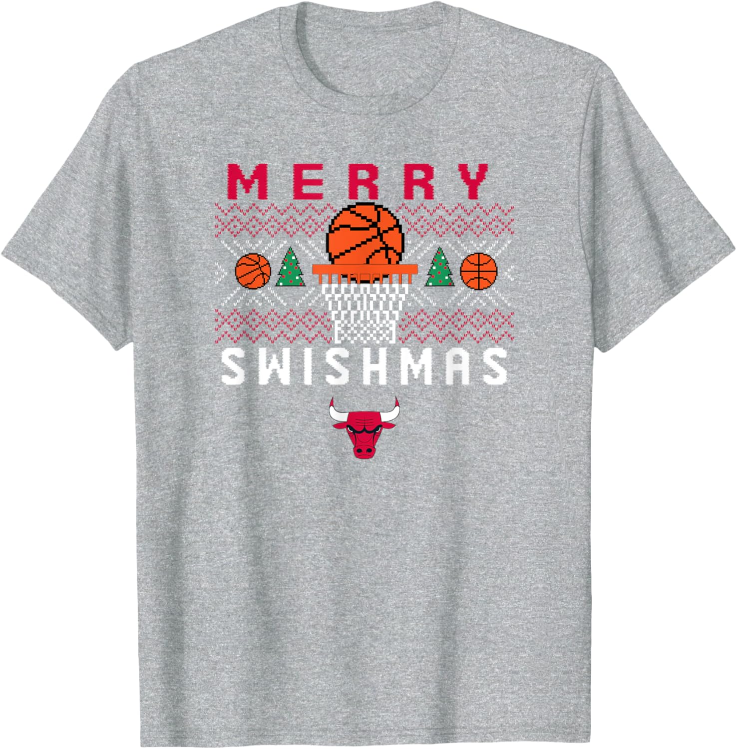 Men's Chicago Bulls Merry Swishmas T-Shirt for Holiday Sports Enthusiasts - 2