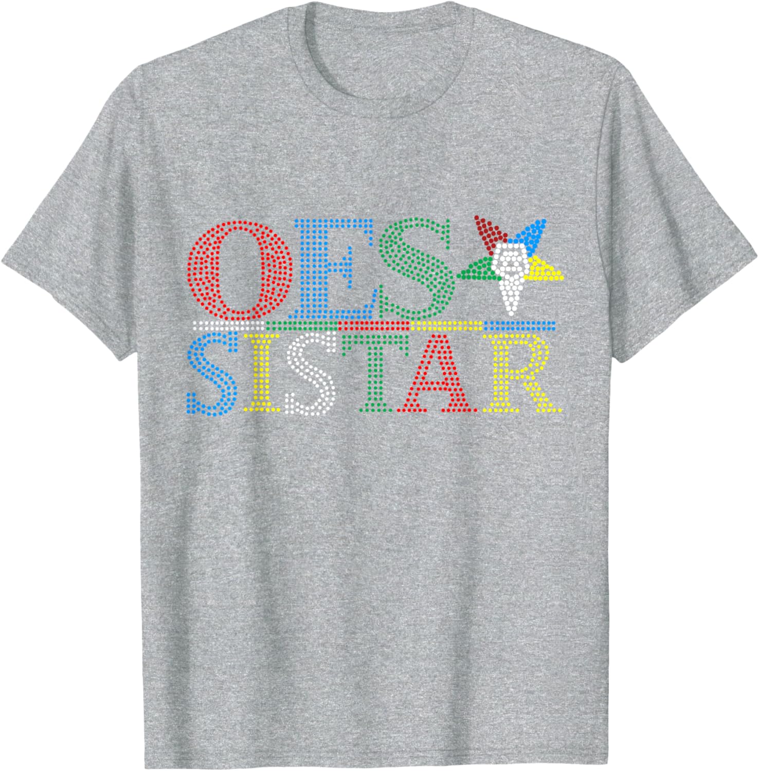 OES Sistar Dot Print Design Order of the Eastern Star Sisters T-Shirt - 2