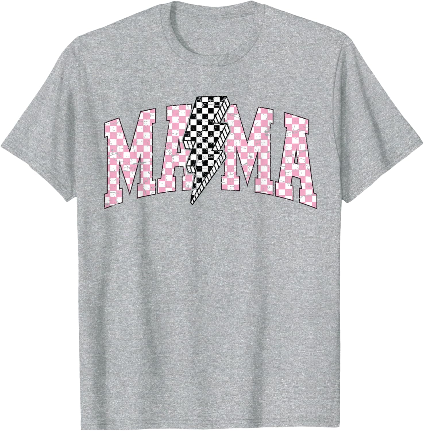 Retro Checkered Bolt Mama T-Shirt for Women, Men, Girls, and Kids - 14